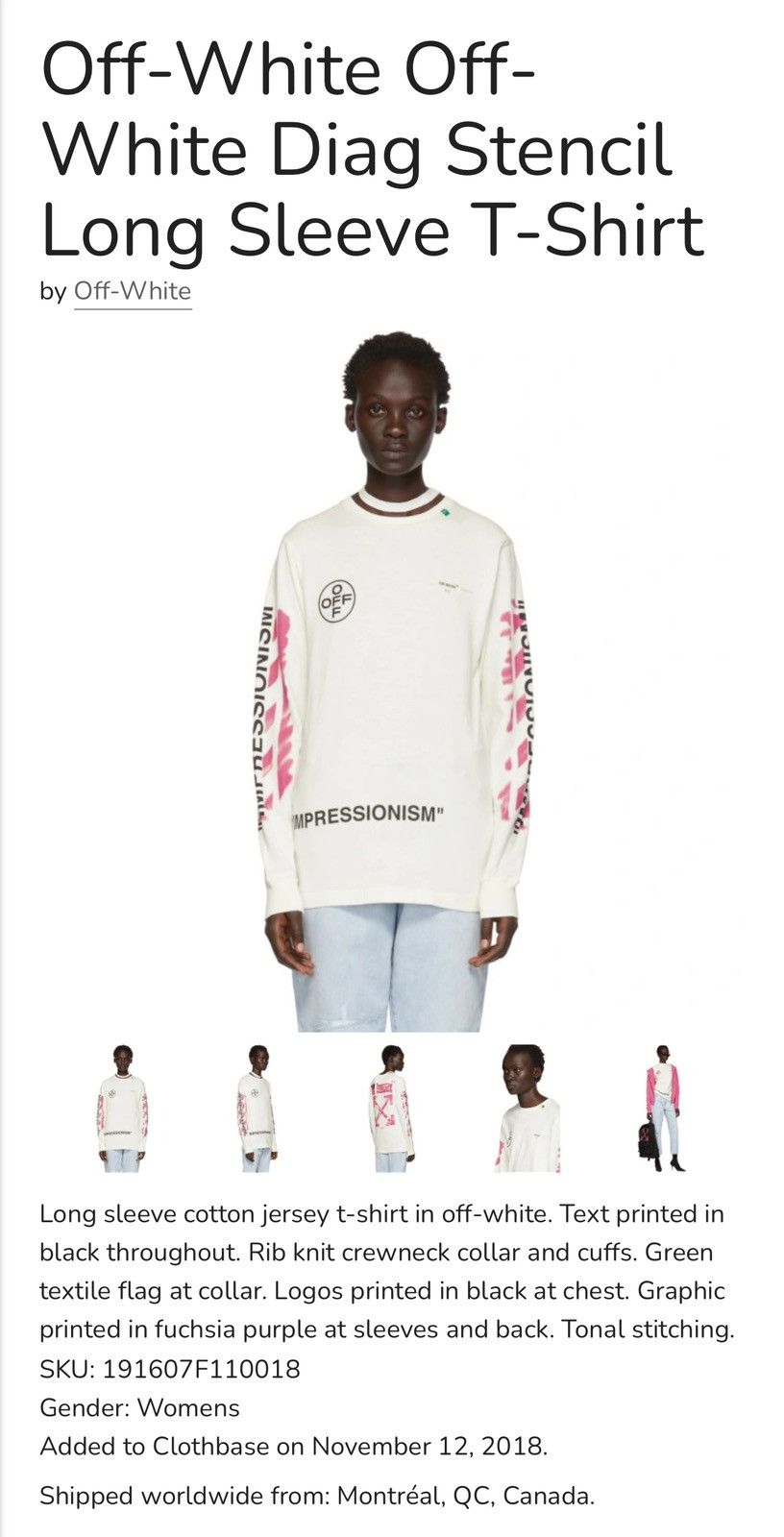 Off-White AW19🔥OFF WHITE✖️VIRGIL ABLOH🔥White Diag Stencil L/S Tshirt Size US M / EU 48-50 / 2 - 2 Thumbnail