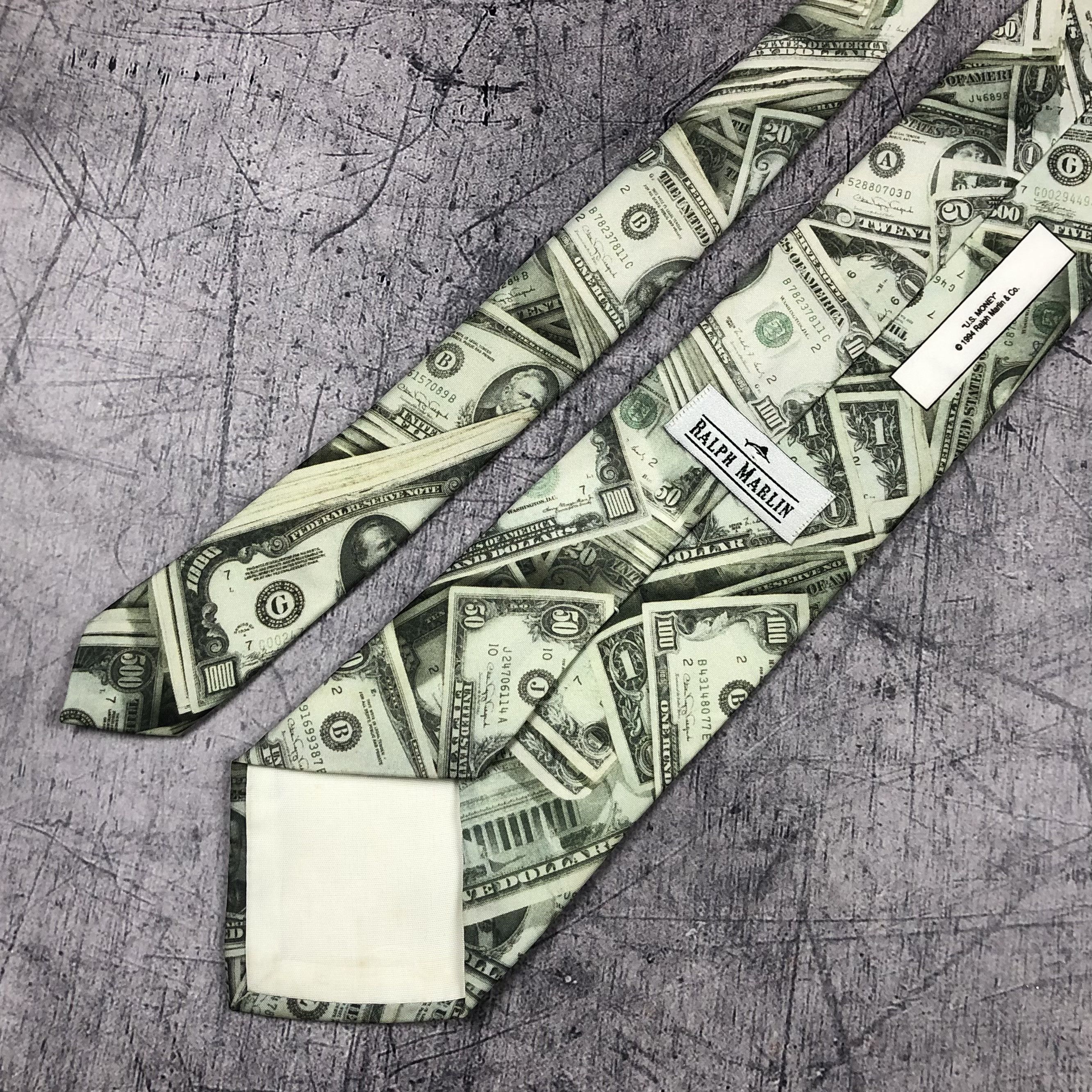 Ralph Marlin Vintage 1994 Ralph Marlin Dirty Dollars Tie Size ONE SIZE - 4 Thumbnail