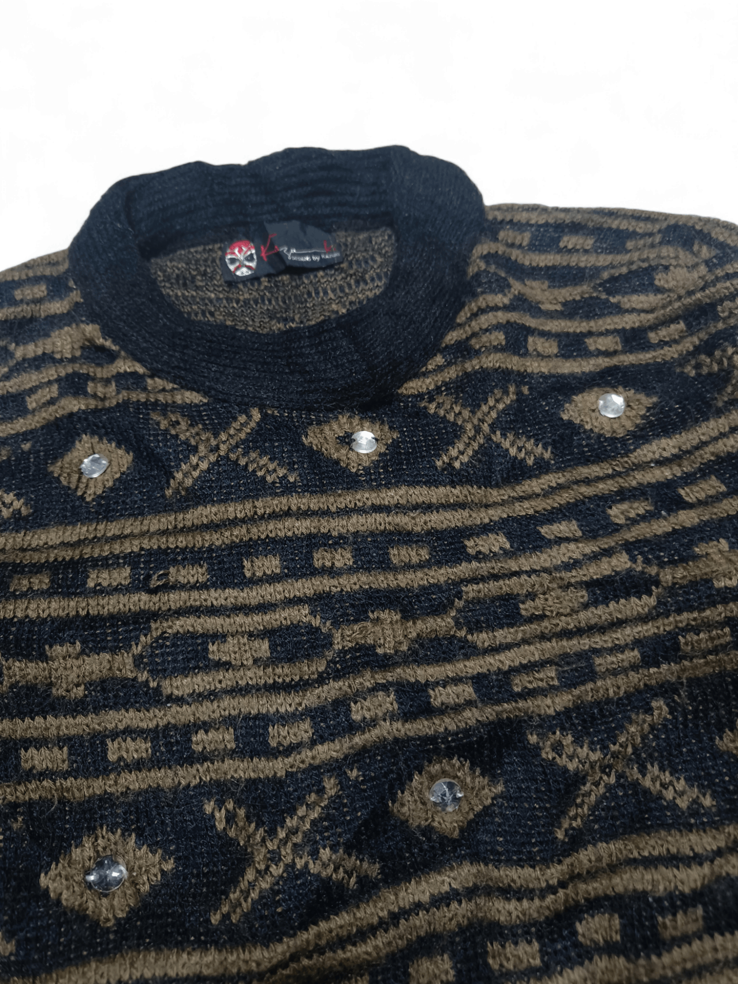 Other Vintage 90s KAZUKI Ethnic Aztec Motifs Mohair Knit Sweater Size US M / EU 48-50 / 2 - 7 Thumbnail
