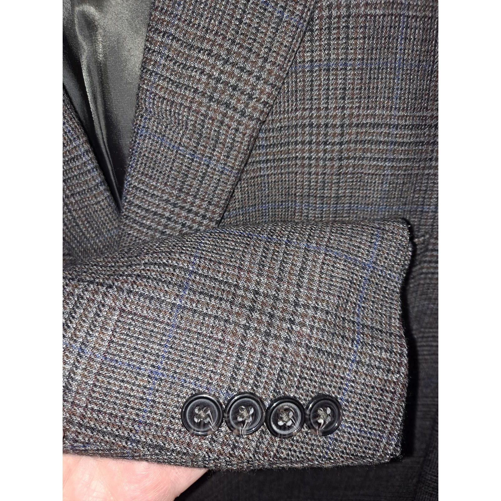 Ralph Lauren Ralph Lauren Black with Blue and Orange Plaid 2 Button Wool Size 52R - 7 Thumbnail