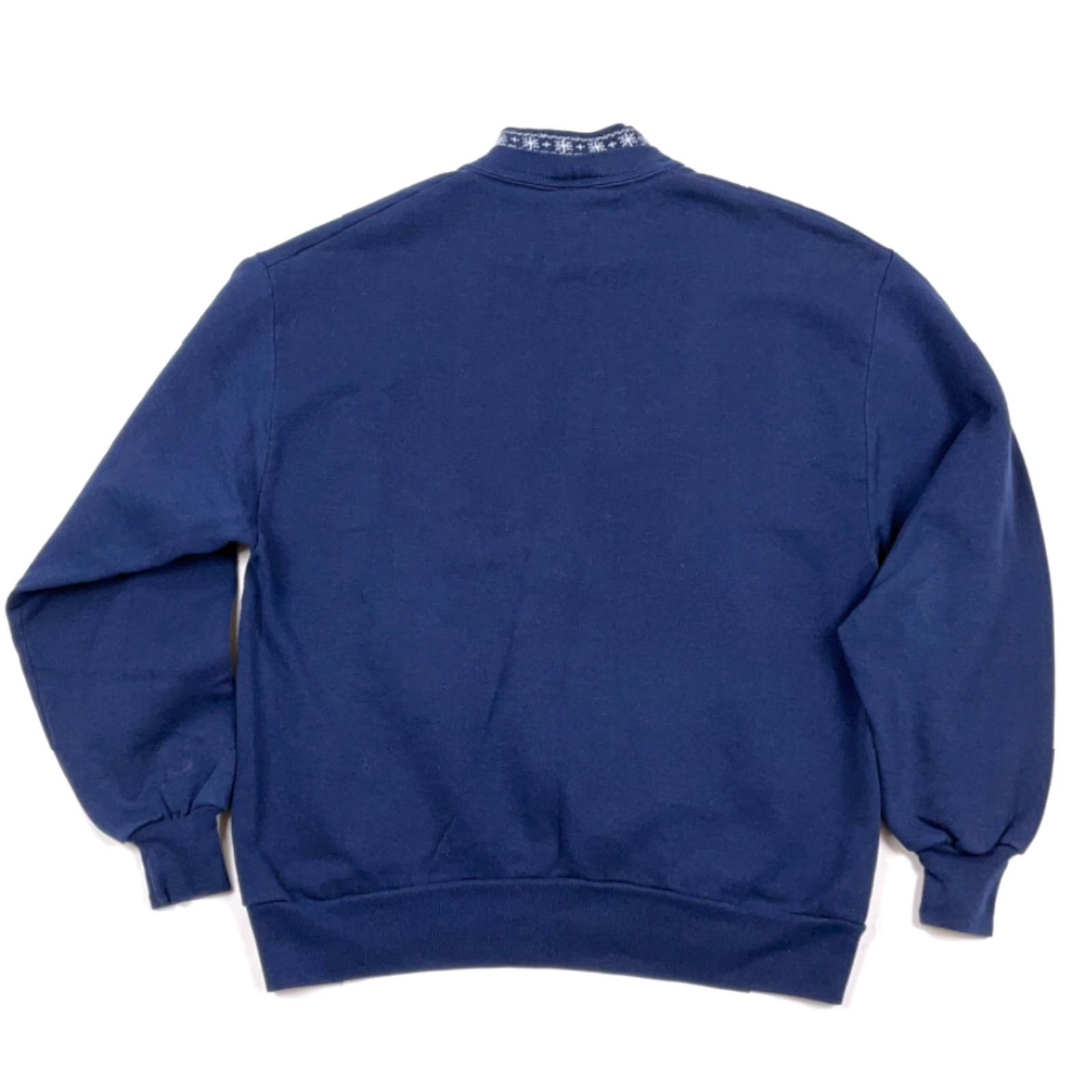 Vintage VINTAGE Morning Sun Sweatshirt Blue 90s Birdhouse Snowflakes Pullover Adult Large Double Collar Embroidered Cotton Blend USA Made Women Size L / US 10 / IT 46 - 2 Thumbnail