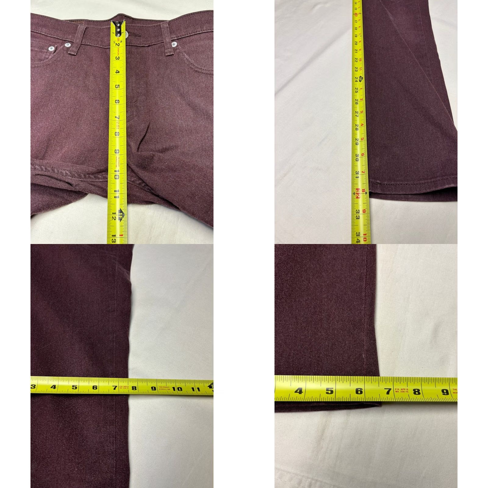 Levi's Levis 511 Slim Fit Jeans Mens 31x32 Burgundy Maroon Stretch Denim 04511-5065 Size US 31 - 9 Thumbnail
