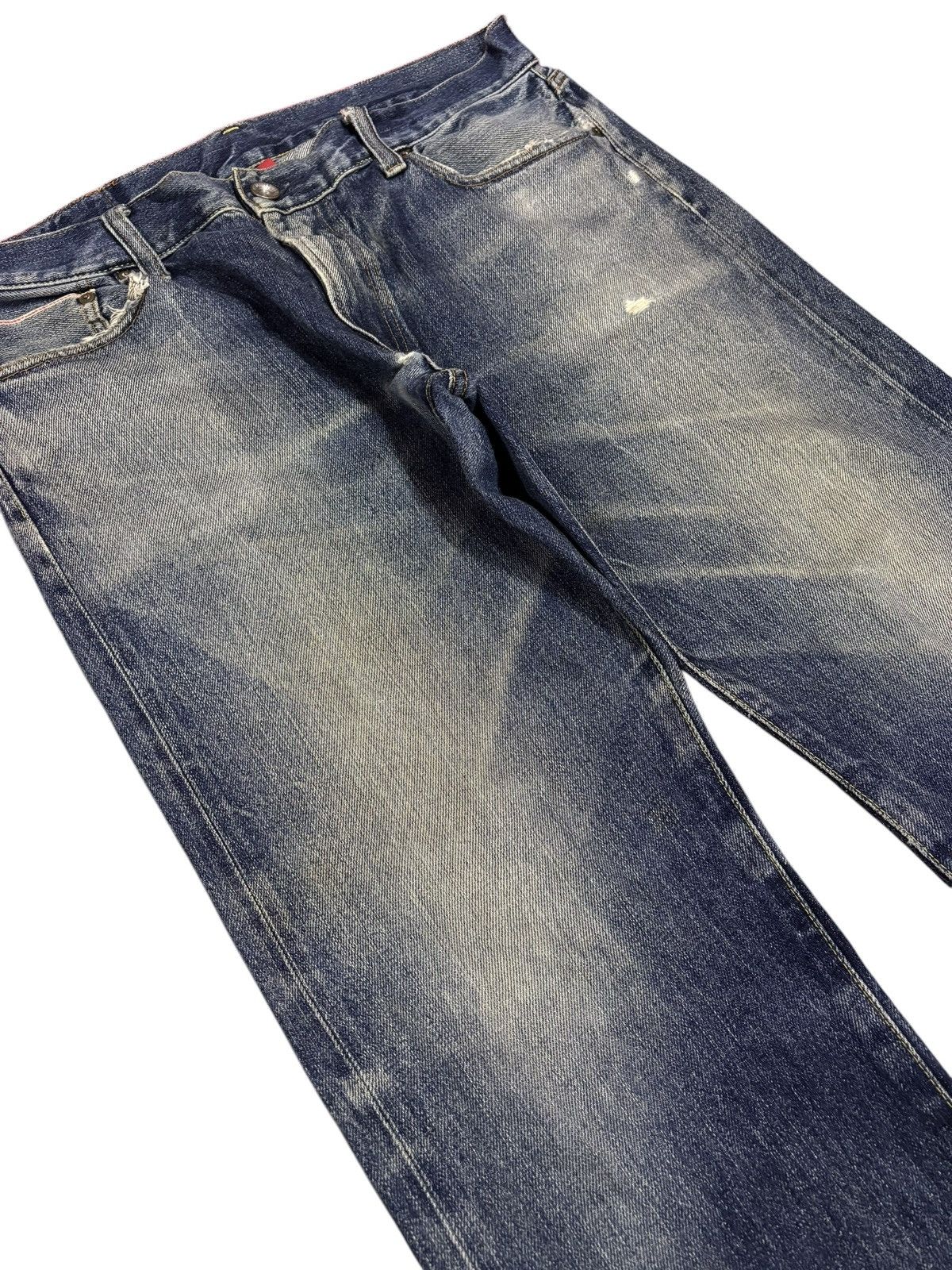 Japanese Brand × Jun Takahashi 90s Vintage Kaihara Uniqlo S-002 Selvedge Faded Washed Jeans Size US 35 - 5 Thumbnail