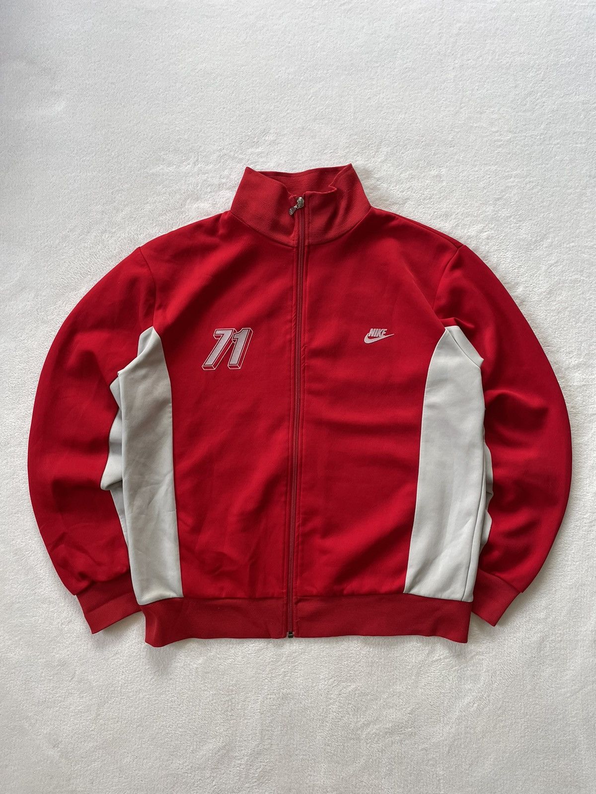 Nike NIKE ATHLETIC 71 RETRO SWOOSH BIG BACK LOGO TRACK JACKET Grailed