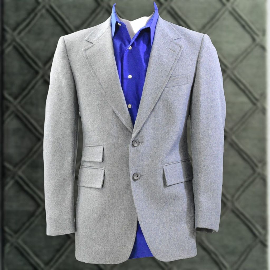 70s Vintage Montgomery Ward Light Blue Utility Blazer Mens 40R Disco Western