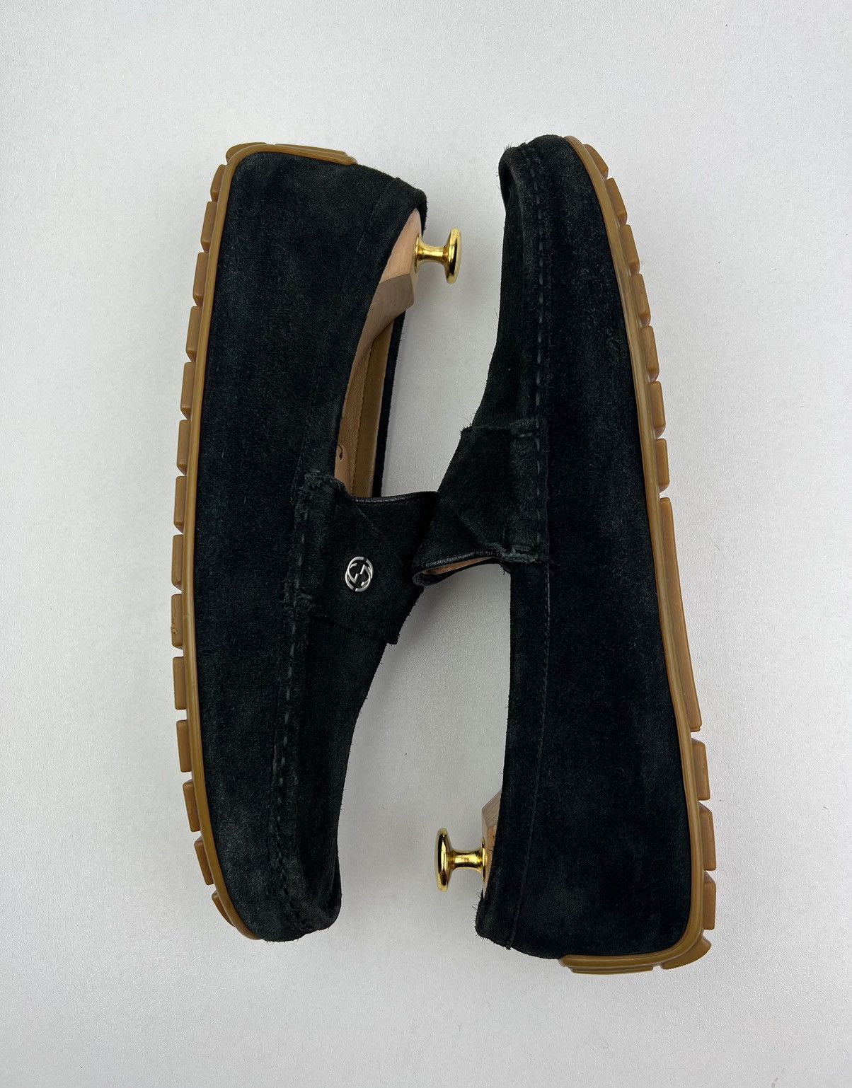 Gucci GUCCI Suede Driving Moccasins GG Logo Size US 12 / EU 45 - 9 Thumbnail