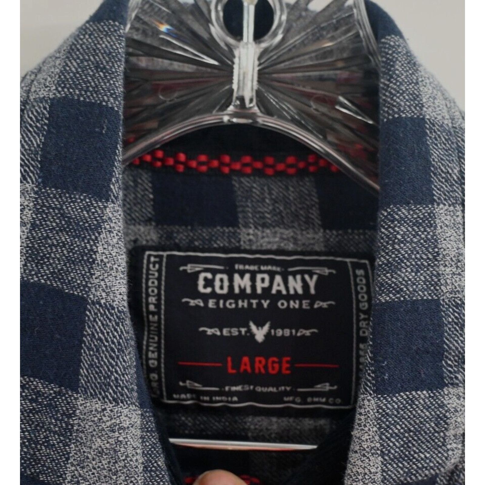 Company 81 Company Eighty One Western Flannel Navy Blue Shirt L Gorp Size US L / EU 52-54 / 3 - 12 Thumbnail