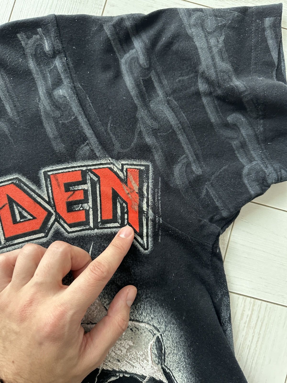 Iron Maiden Vintage 00s Iron Maiden Bravado AOP tee y2k Powerslave Rock Size US M / EU 48-50 / 2 - 8 Thumbnail