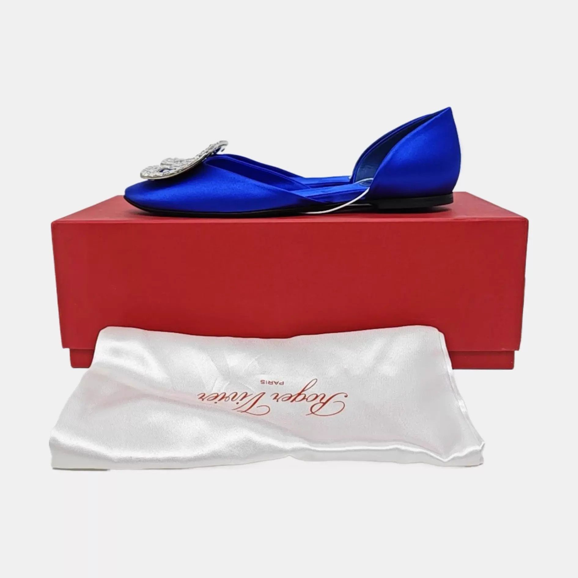 Roger Vivier Roger Vivier Paved Crystal Satin Flat Shoes 35.5 Size US 5 / IT 35 - 5 Thumbnail
