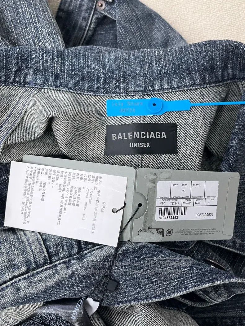 Balenciaga Balenciaga Distressed Single Breasted Pocket Denim Jacket Size US S / EU 44-46 / 1 - 5 Thumbnail