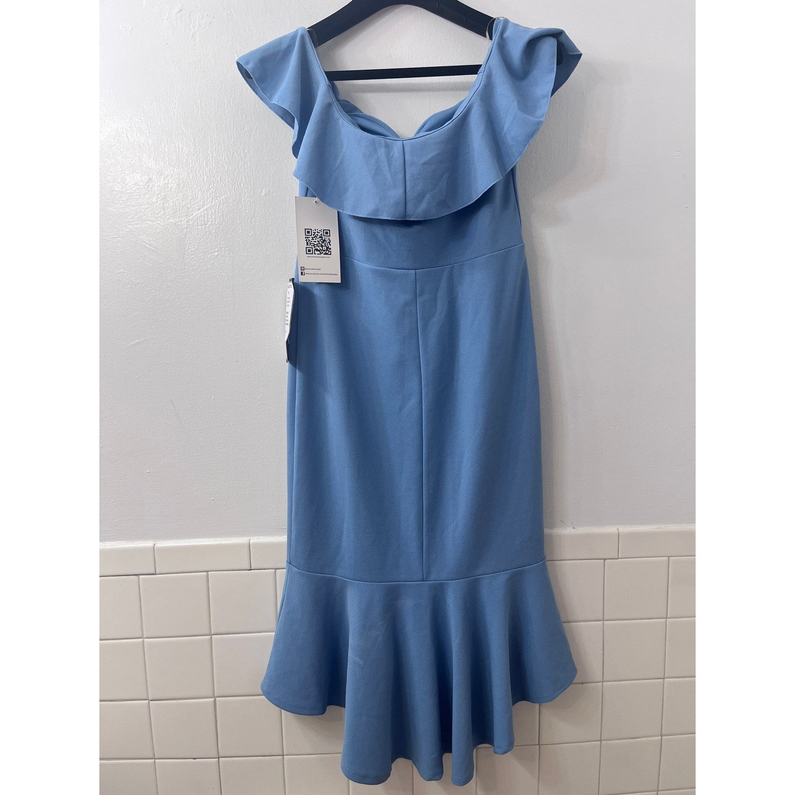 Other Emerald Sundae Blue Ruffled Midi-Dress - Large Size L / US 10 / IT 46 - 8 Thumbnail