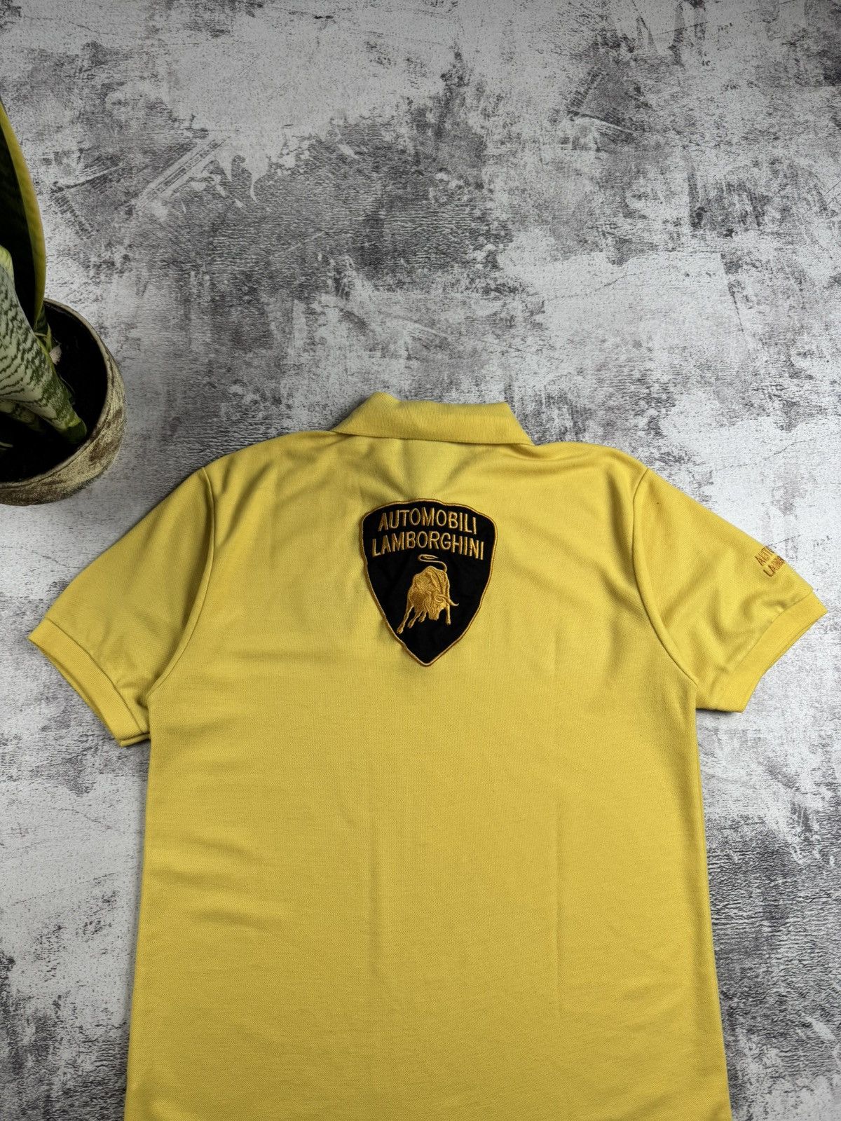 Lamborghini Lamborghini Automobili Yellow Vintage Racing Men’s XL Retro Polo T Shirt Tee Size US XL / EU 56 / 4 - 5 Thumbnail