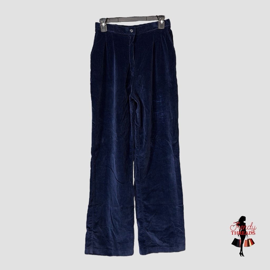 Vintage VTG 70s 80s Womens XS Corduroy High Rise Wide Leg Pants Prep Size 27" / US 4 / IT 40 - 1 Thumbnail