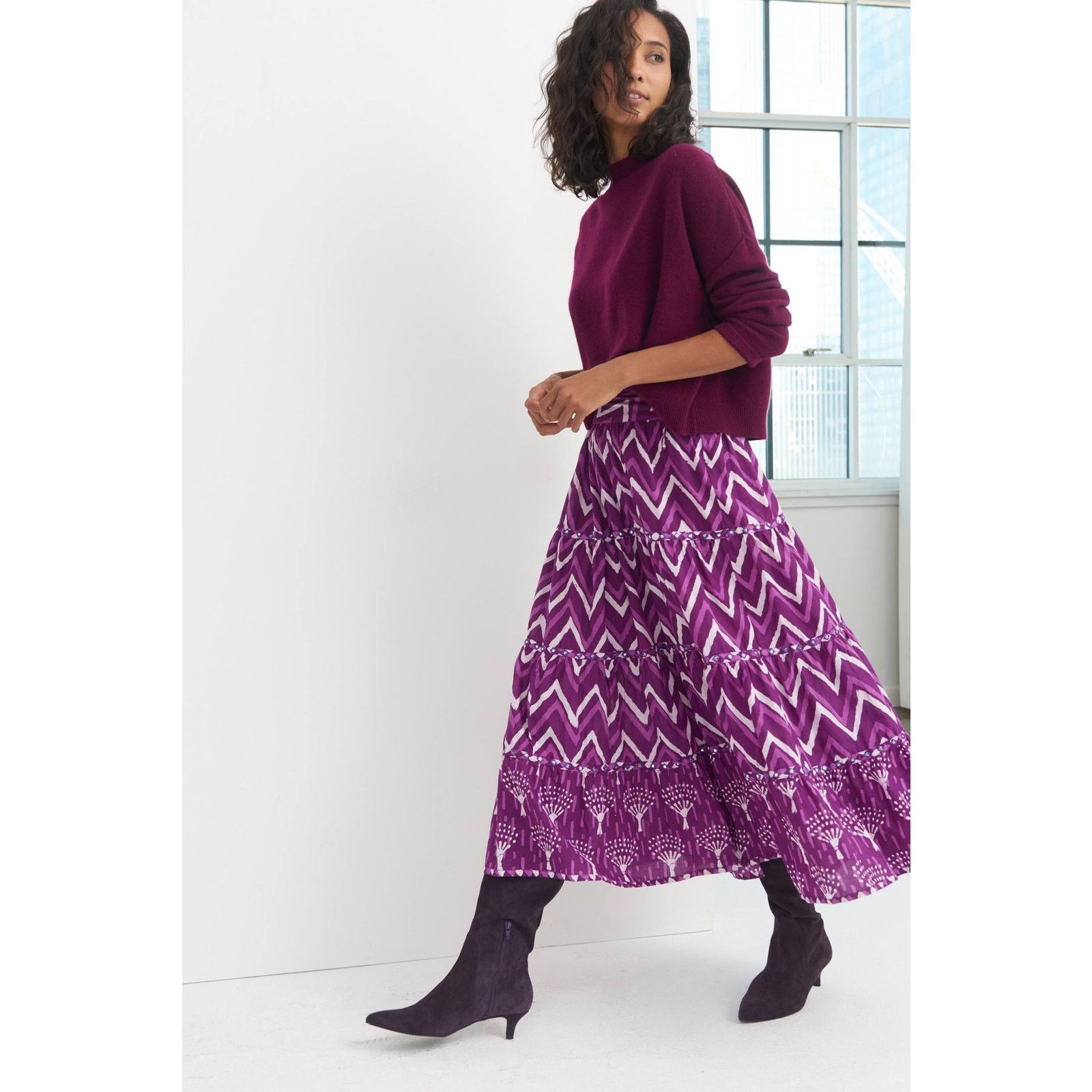 New Anthropologie Krissa Tiered Maxi Skirt by Nikasha $178