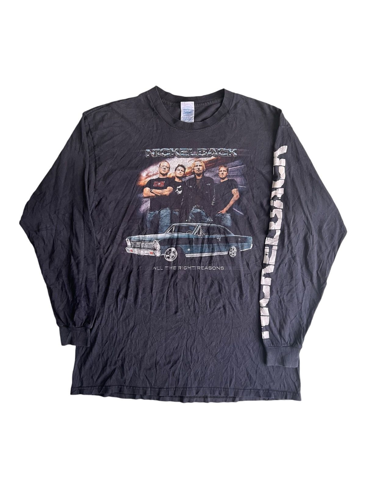 Band Tees × Vintage Vintage 2005 NickelBack All The Right Reasons Tour LS Shirt Size US L / EU 52-54 / 3 - 1 Thumbnail