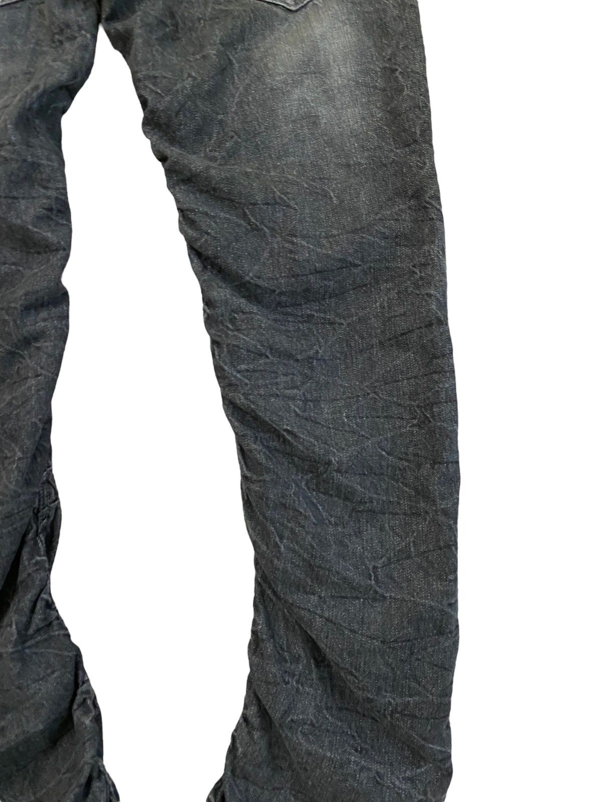 Japanese Brand Japan Denim Black Acid Wash Double Waist Stacked Denim Jeans Size US 35 - 13 Thumbnail
