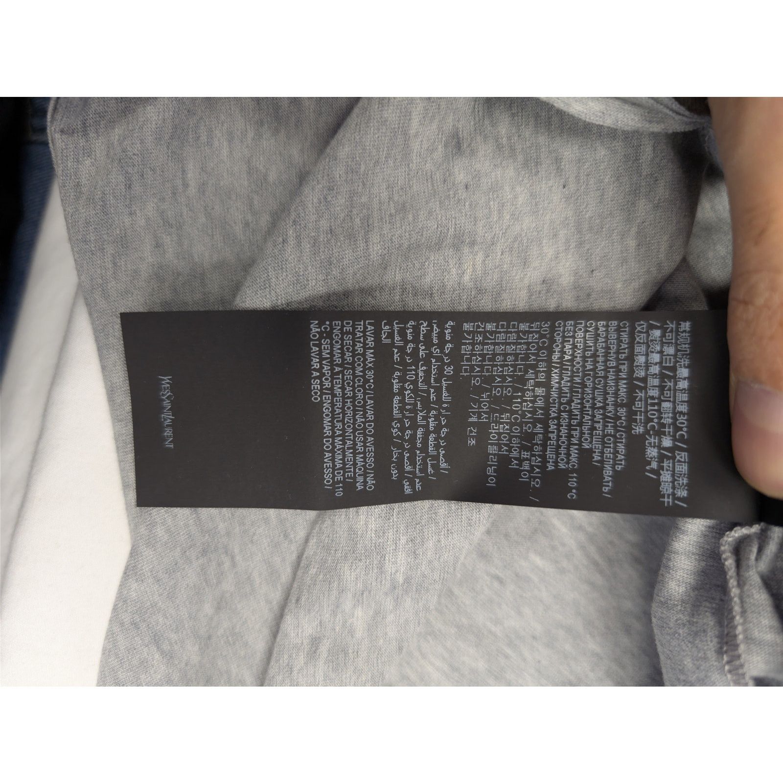 Saint Laurent Paris o1rshd1 Jersey Imprime Saint Laurent T-Shirt in Grey Size US M / EU 48-50 / 2 - 18 Thumbnail