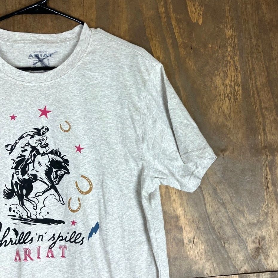 Ariat Ariat Shirt Tan Thrills n' Spills Boyfriend Fit Short Sleeve Medium Womens Shirt Tan Thrills n' Spills Boyfriend Fit Short Sleeve Medium Womens Size M / US 6-8 / IT 42-44 - 5 Thumbnail