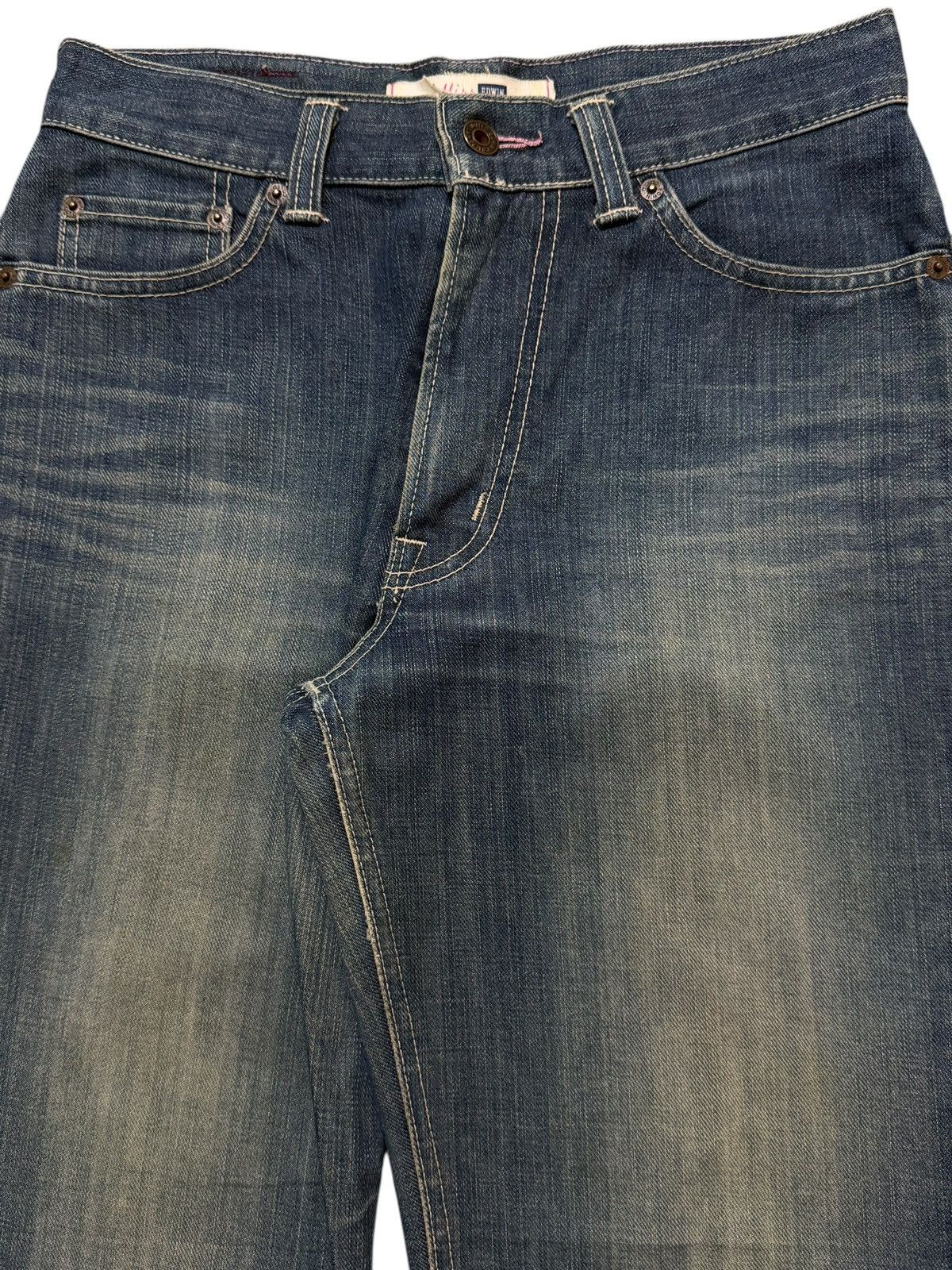 Edwin Vintage 90s Edwin Classic Blue Faded Wash Distress Jeans Size 28" / US 6 / IT 42 - 3 Thumbnail