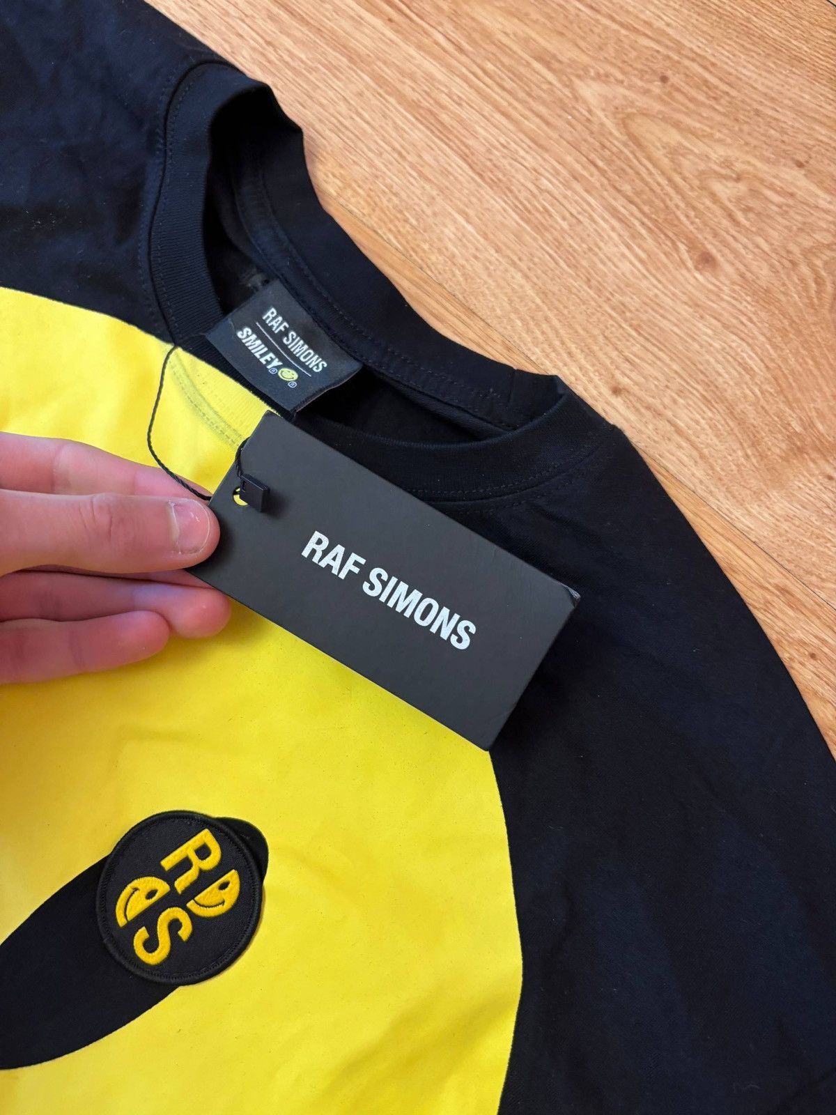 Raf Simons Raf Simons x Smiley Tee Black Yellow Size S | Grailed