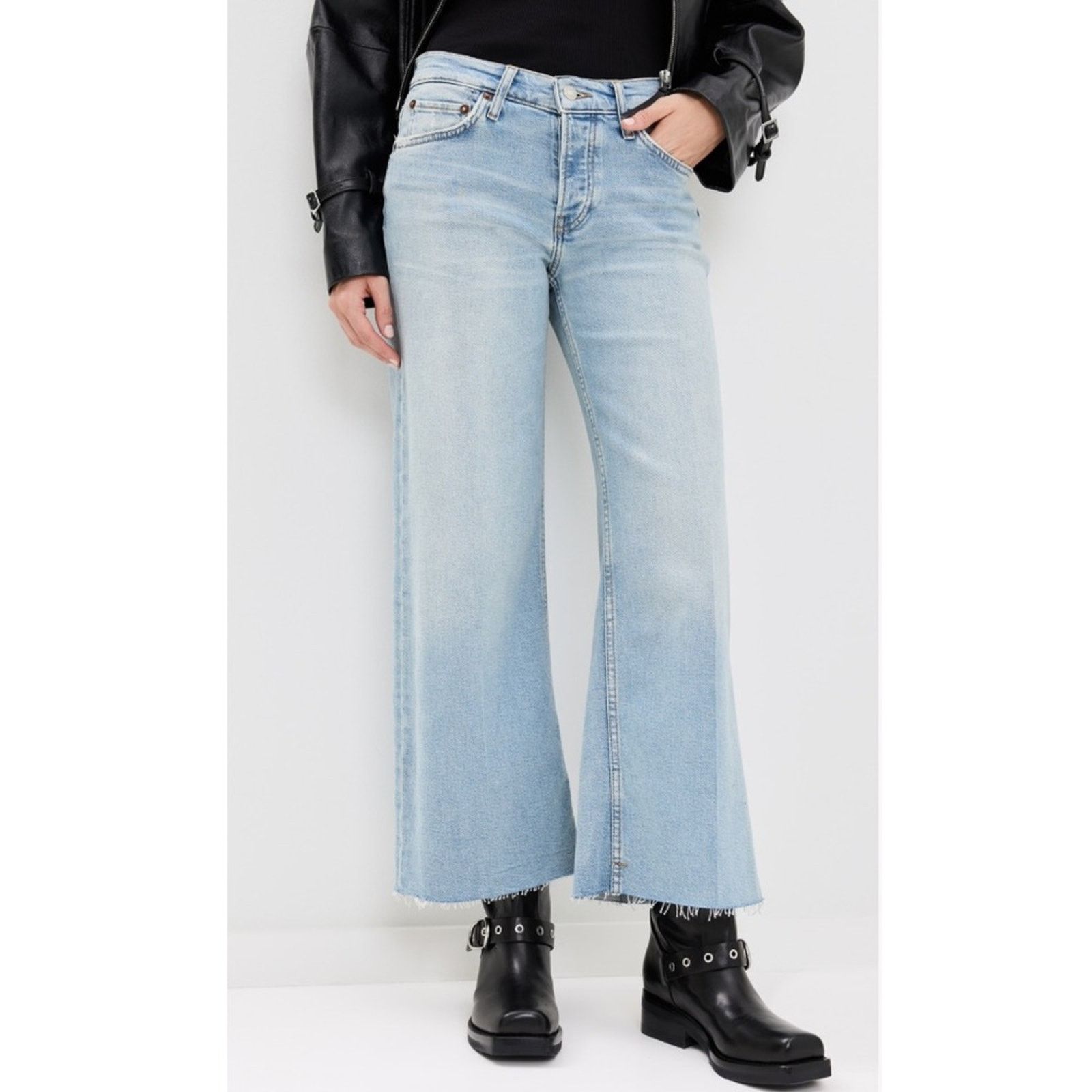 RE/DONE New re/done Mid Rise Wide Leg Crop - 23 - $295 Size 23" - 5 Thumbnail