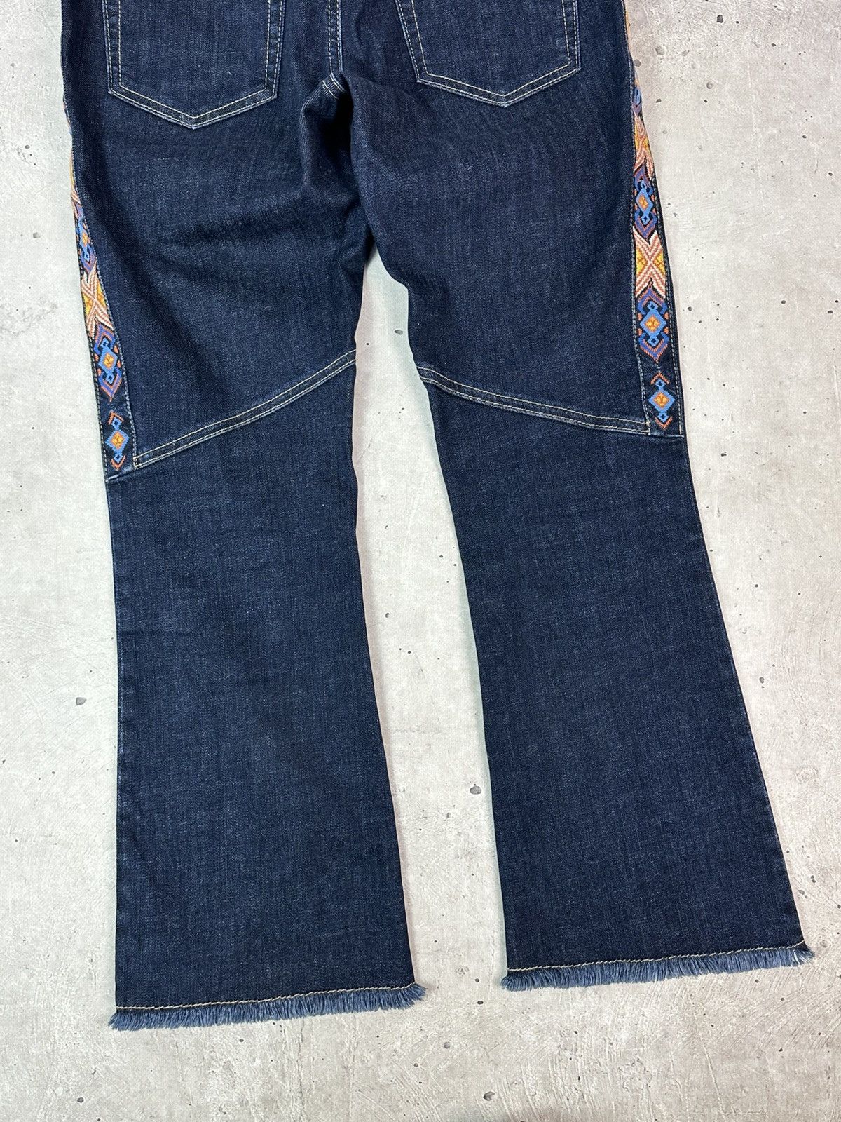 Bogner Sonia Bogner Patterned Strips Zip Pocket Blue Cotton Jeans Size 32" / US 10 / IT 46 - 11 Thumbnail
