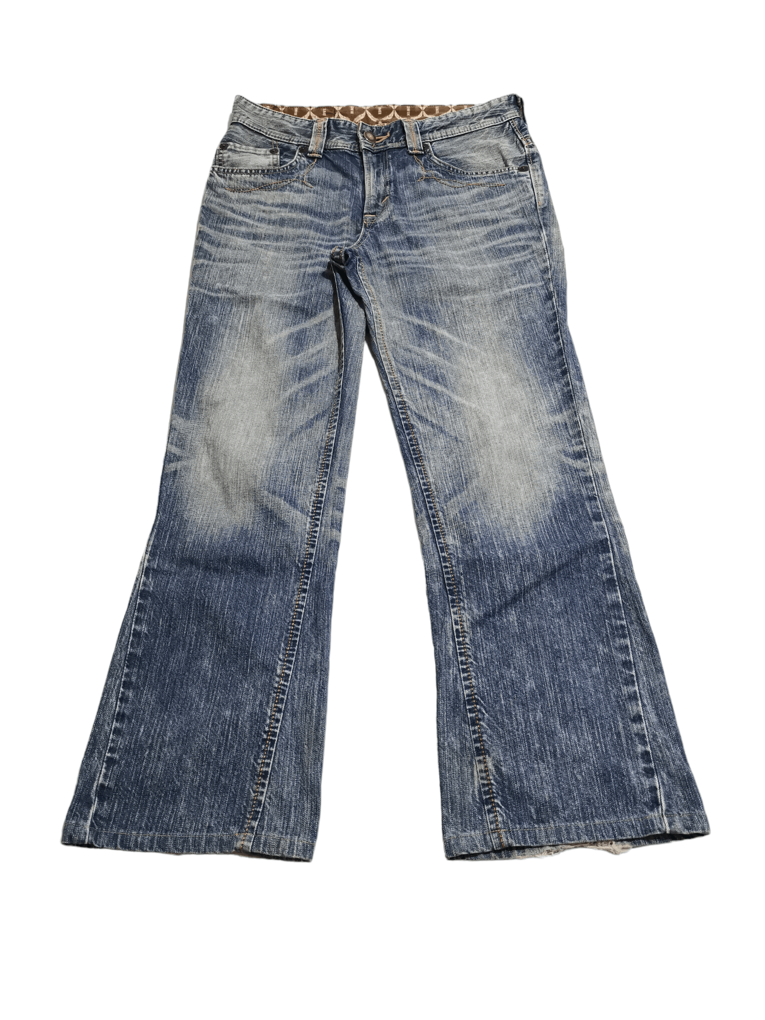Japanese Brand × Jean × Vintage Flare Jeans Made In Japan Edwin Lightning Wash Jeans Size US 32 / EU 48 - 1 Thumbnail