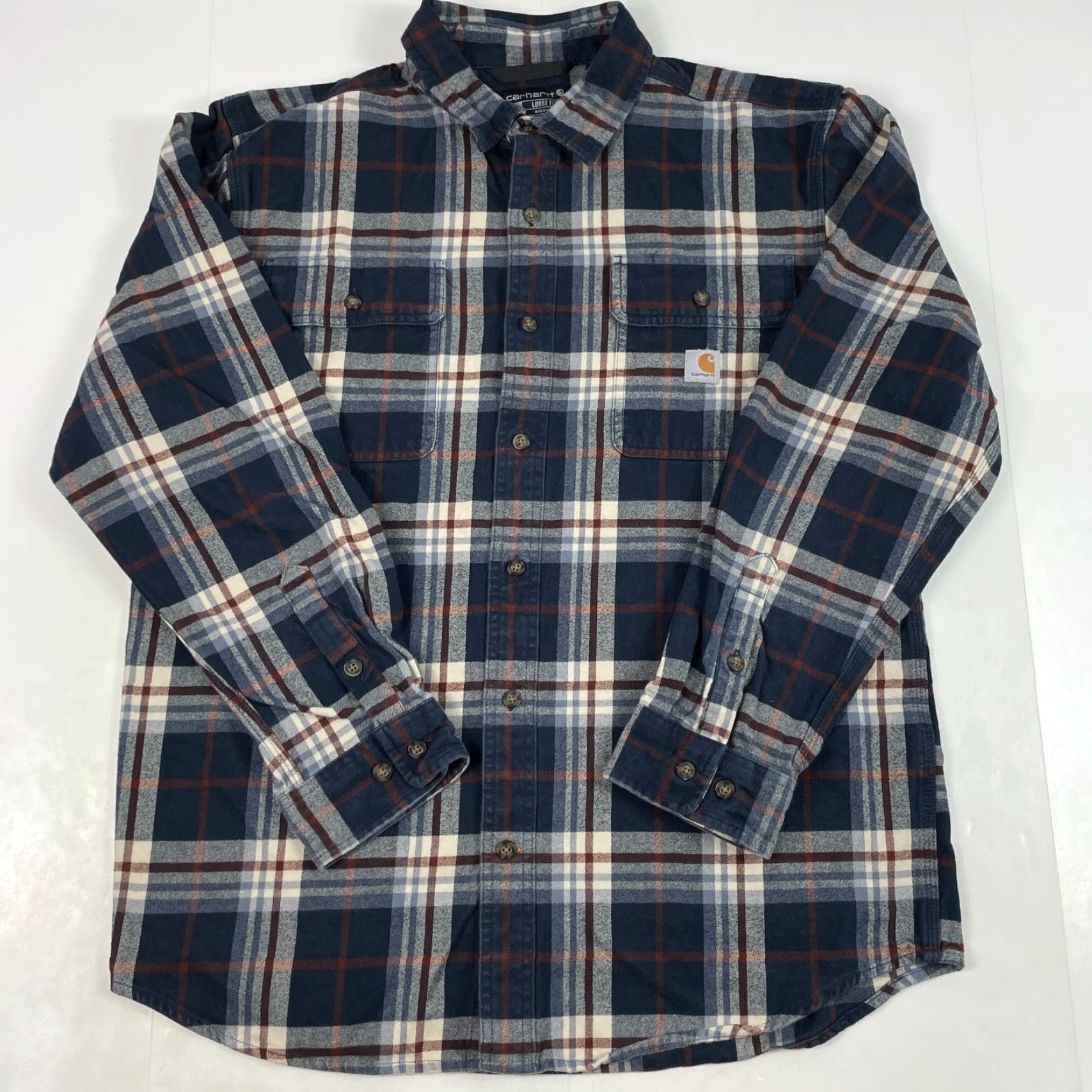 Carhartt VINTAGE Carhartt Shirt Mens Medium Blue Flannel Workwear Rugged Relaxed Hiking Fishing Size US M / EU 48-50 / 2 - 2 Thumbnail