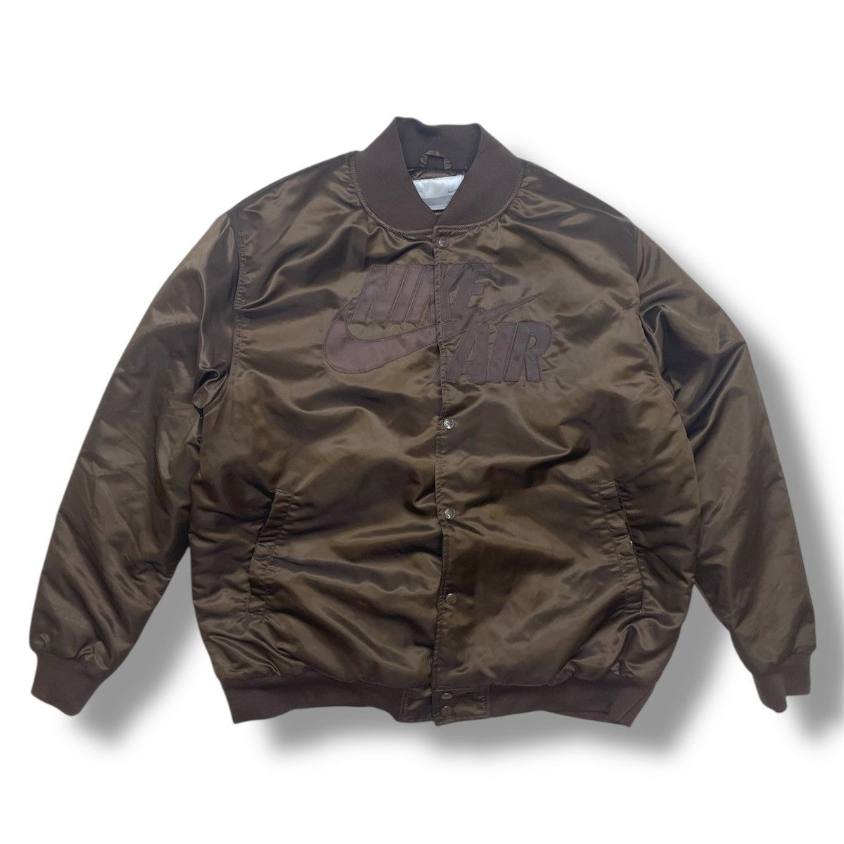 Nike Vintage Nike AIR Big Logo Nylon Bomber Jacket Rare Size US L / EU 52-54 / 3 - 1 Thumbnail