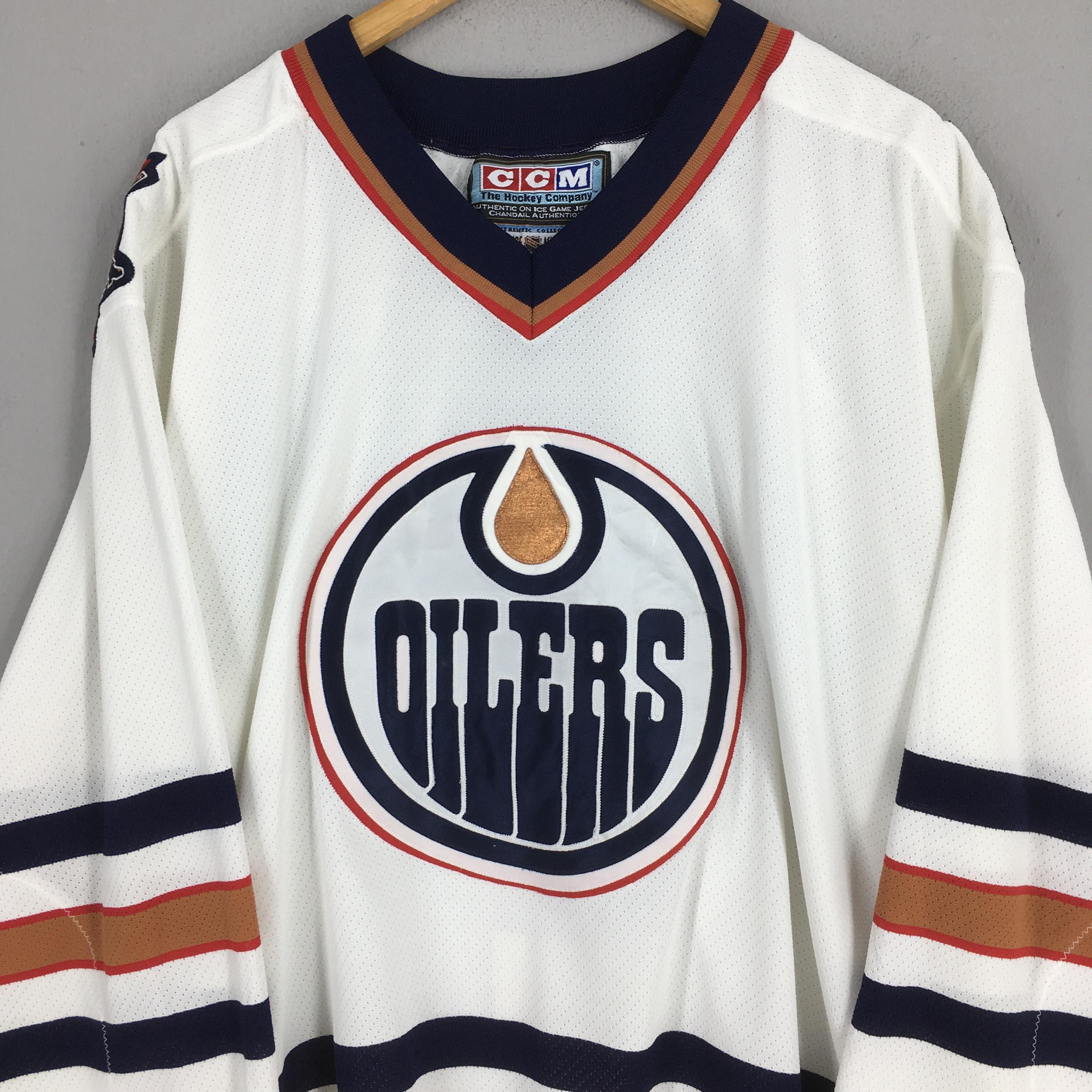 NHL Vintage 90s Edmonton Oilers NHL Ccm Jersey XLarge Size US XL / EU 56 / 4 - 2 Thumbnail