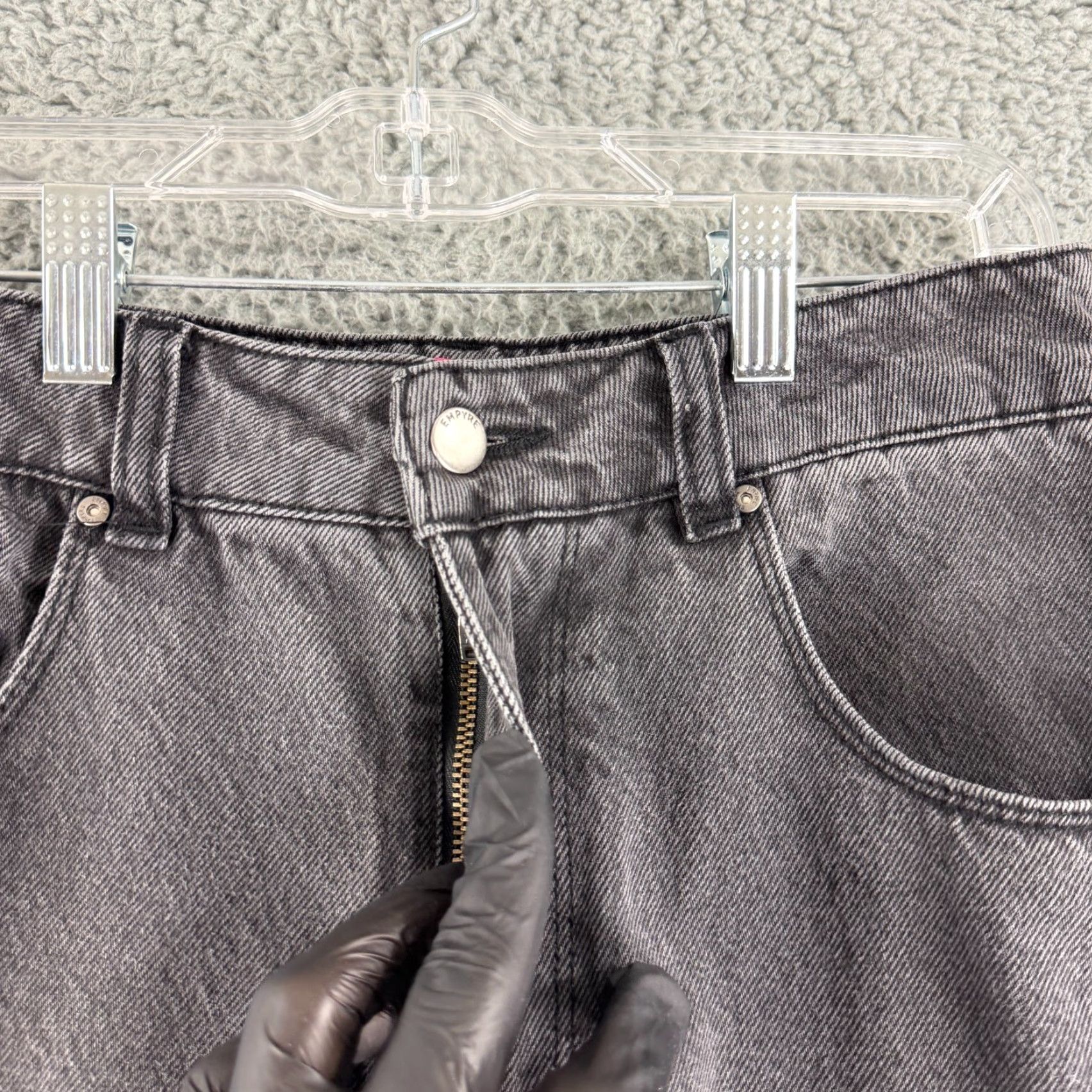 Empyre Empyre Tori Jeans Womens Size 2 Black Denim Baggy High-Rise Straight Leg Jeans Size 26" / US 2 / IT 38 - 4 Thumbnail