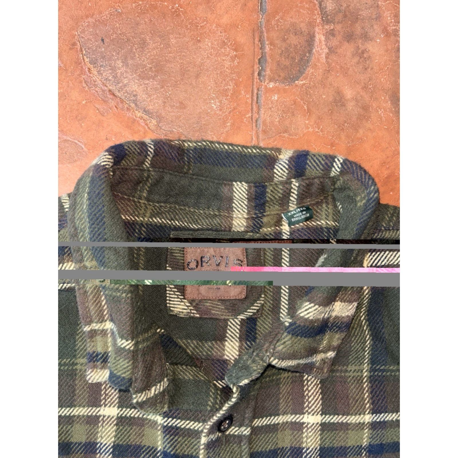 Orvis VINTAGE Orvis Plaid Heavy Flannel Shirt Mens 2XL Green Cotton Pockets Jacket Size US XXL / EU 58 / 5 - 2 Thumbnail