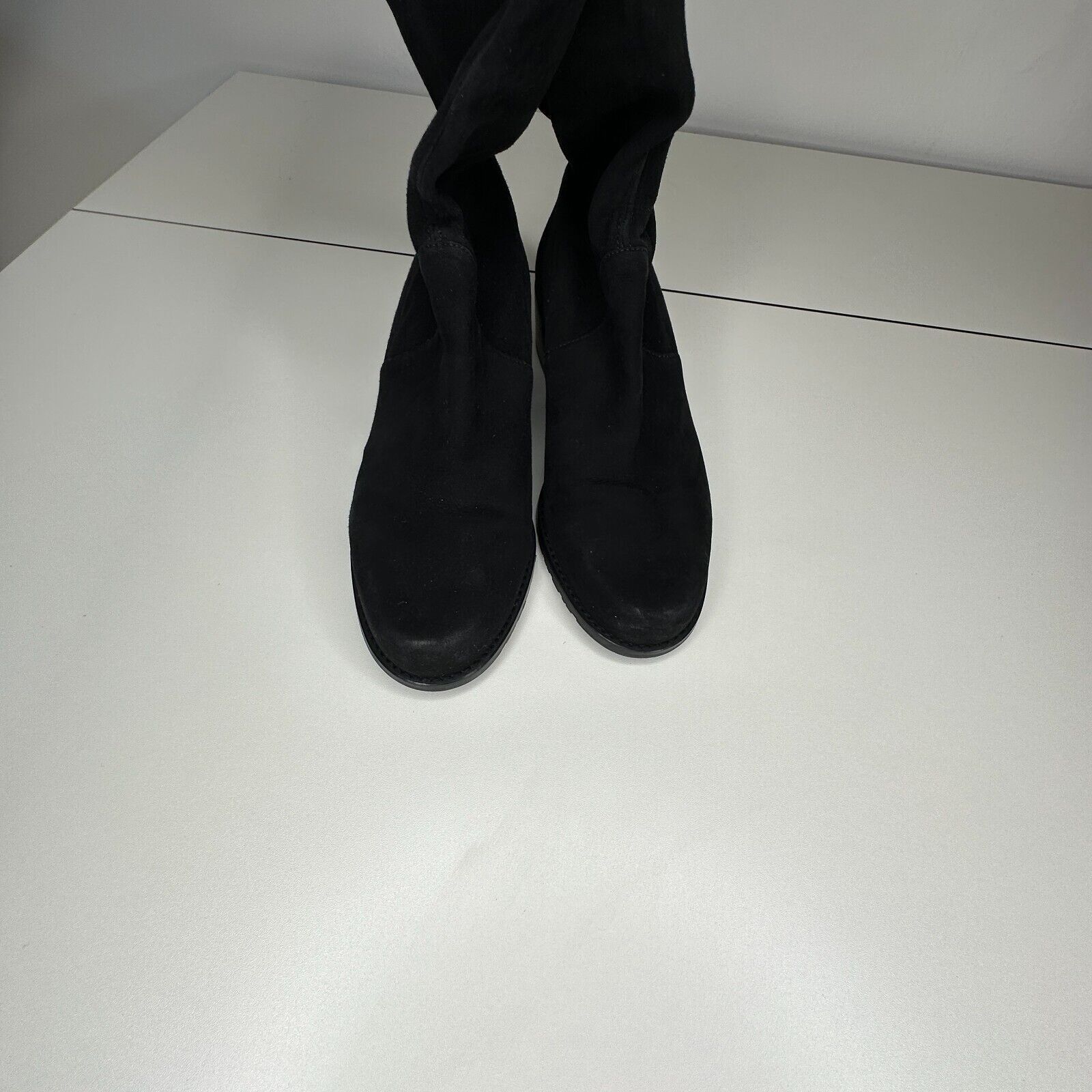 Stuart Weitzman Stuart Weitzman Black Suede Lowland Flat Heel Laceup Boots 7 Size US 7 / IT 37 - 11 Thumbnail
