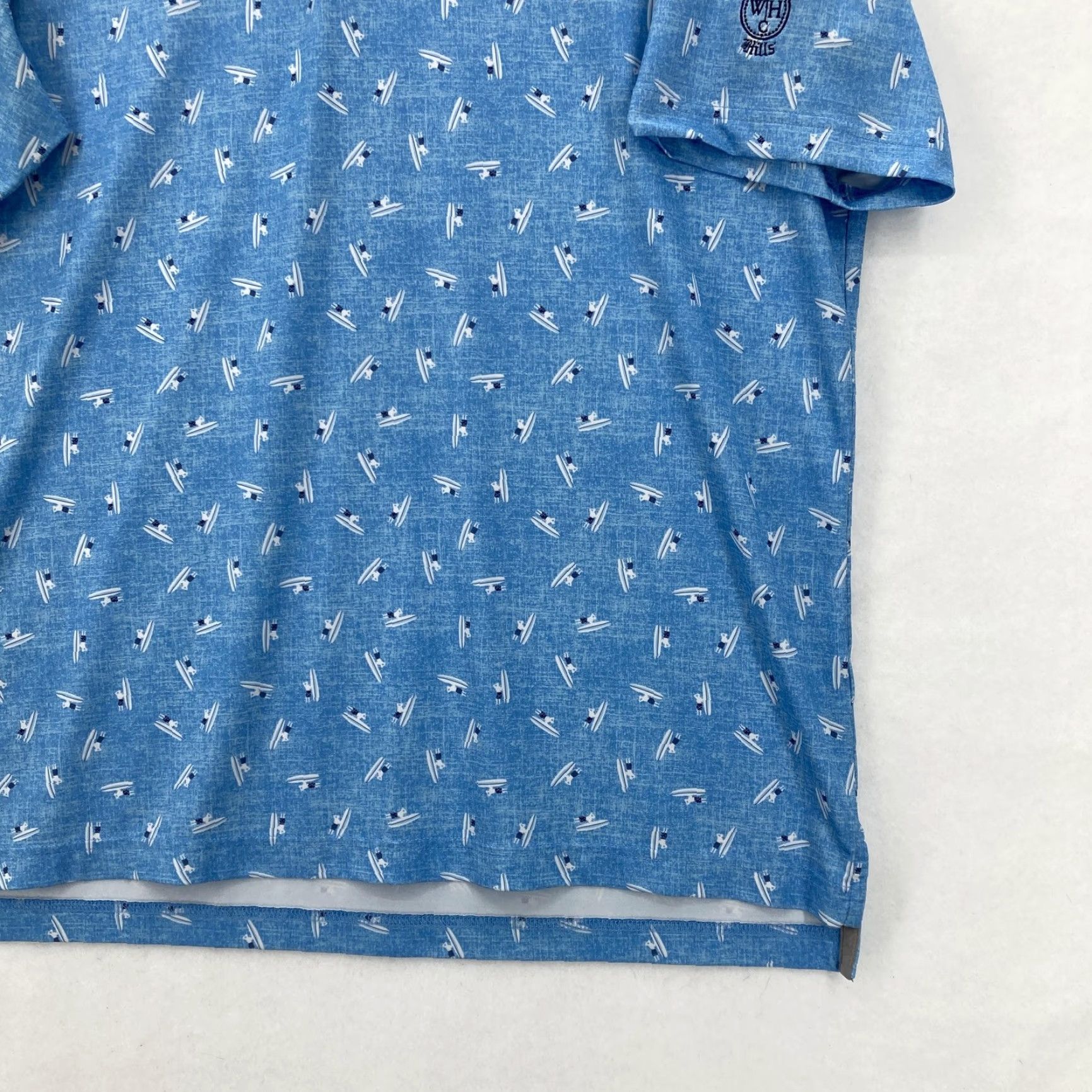 johnnie-O johnnie-O Polo Shirt Mens Large Blue Nautical Boat Print Performance Stretch Shirt Size US L / EU 52-54 / 3 - 3 Thumbnail