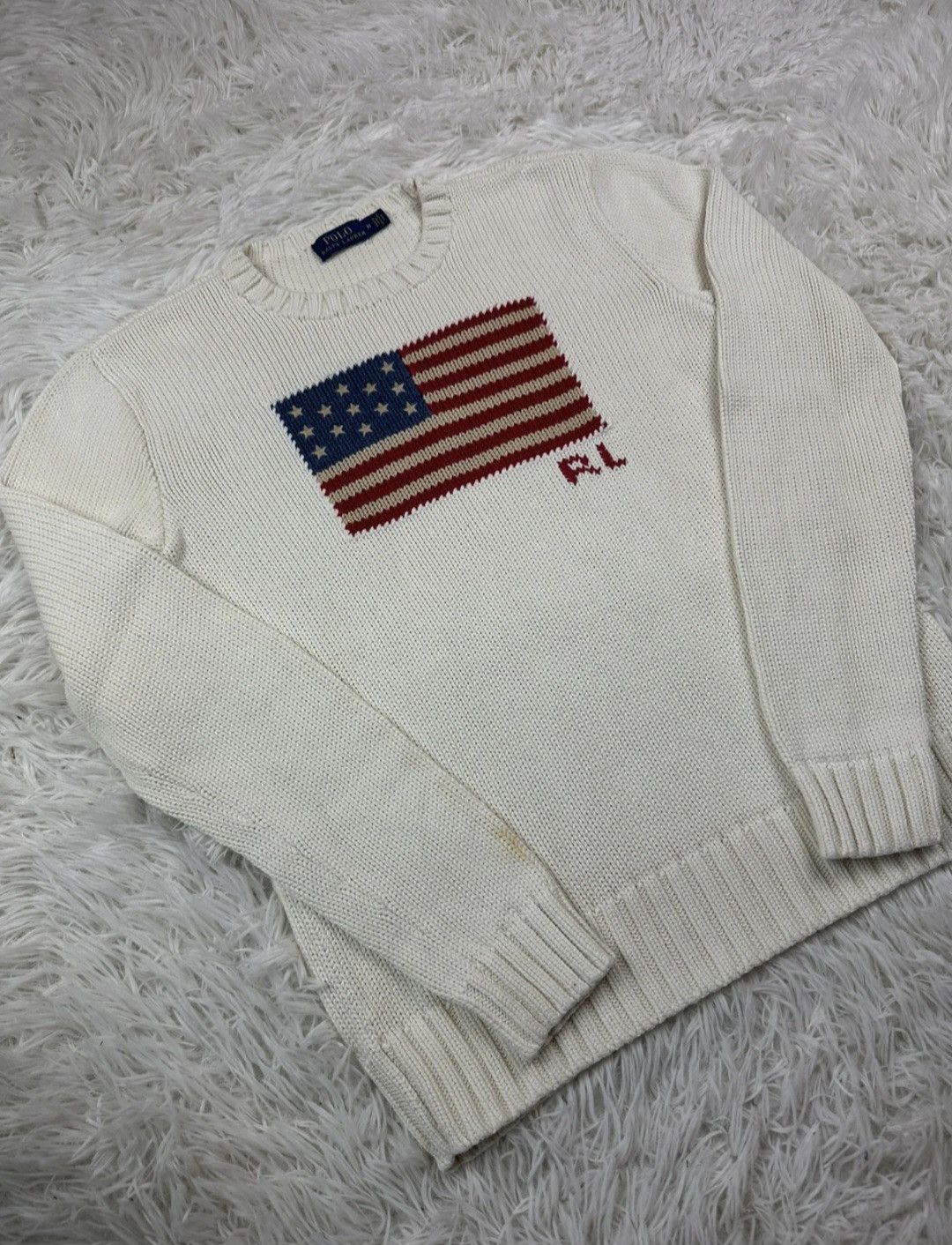 Ralph Lauren Flag Cotton Crewneck Sweater Size M / US 6-8 / IT 42-44 - 6 Thumbnail