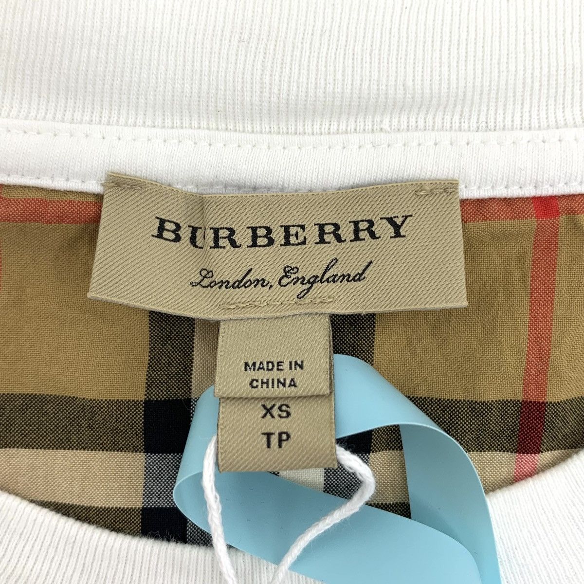 Burberry Burberry White Check Panel Short Sleeve T-Shirt K26WX Size XS / US 0-2 / IT 36-38 - 5 Thumbnail