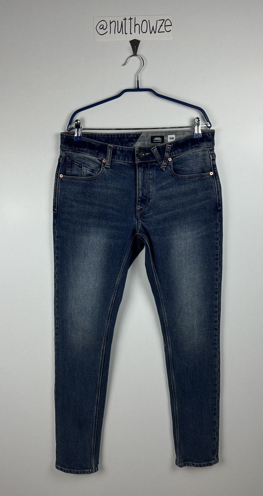 Volcom Volcom Vorta Slim Tapered Faded Stretch Denim Jeans Size US 32 / EU 48 - 1 Thumbnail