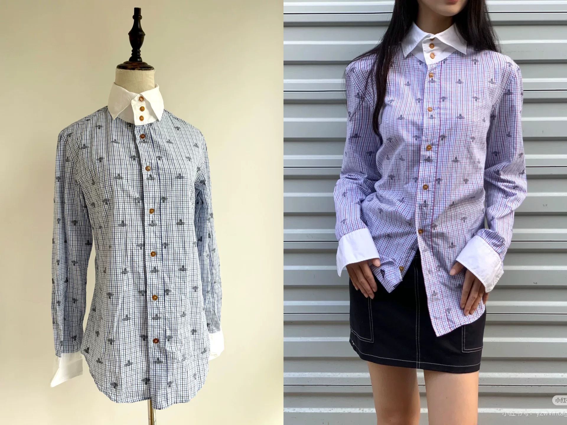 Vivienne Westwood vivienne westwood blue checkered saturn shirt Size XL / US 12-14 / IT 48-50 - 1 Thumbnail
