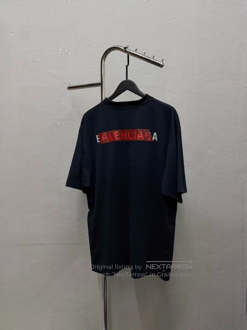Balenciaga Balenciaga Black tape letter short-sleeve T-shirt Size US M / EU 48-50 / 2 - 3 Thumbnail