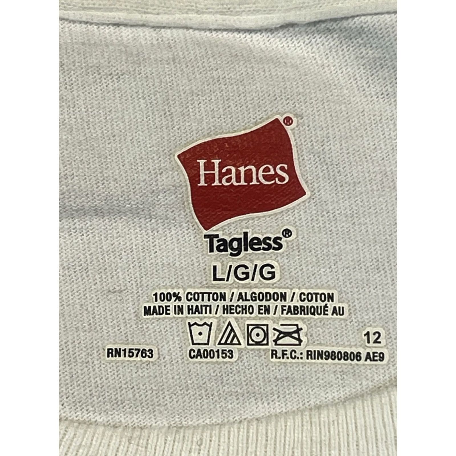 Hanes VINTAGE Hanes Beefy-T T-Shirt Short Sleeve Crew Neck White 90s 1990s Graphic Print Men's XL Size US XL / EU 56 / 4 - 5 Thumbnail