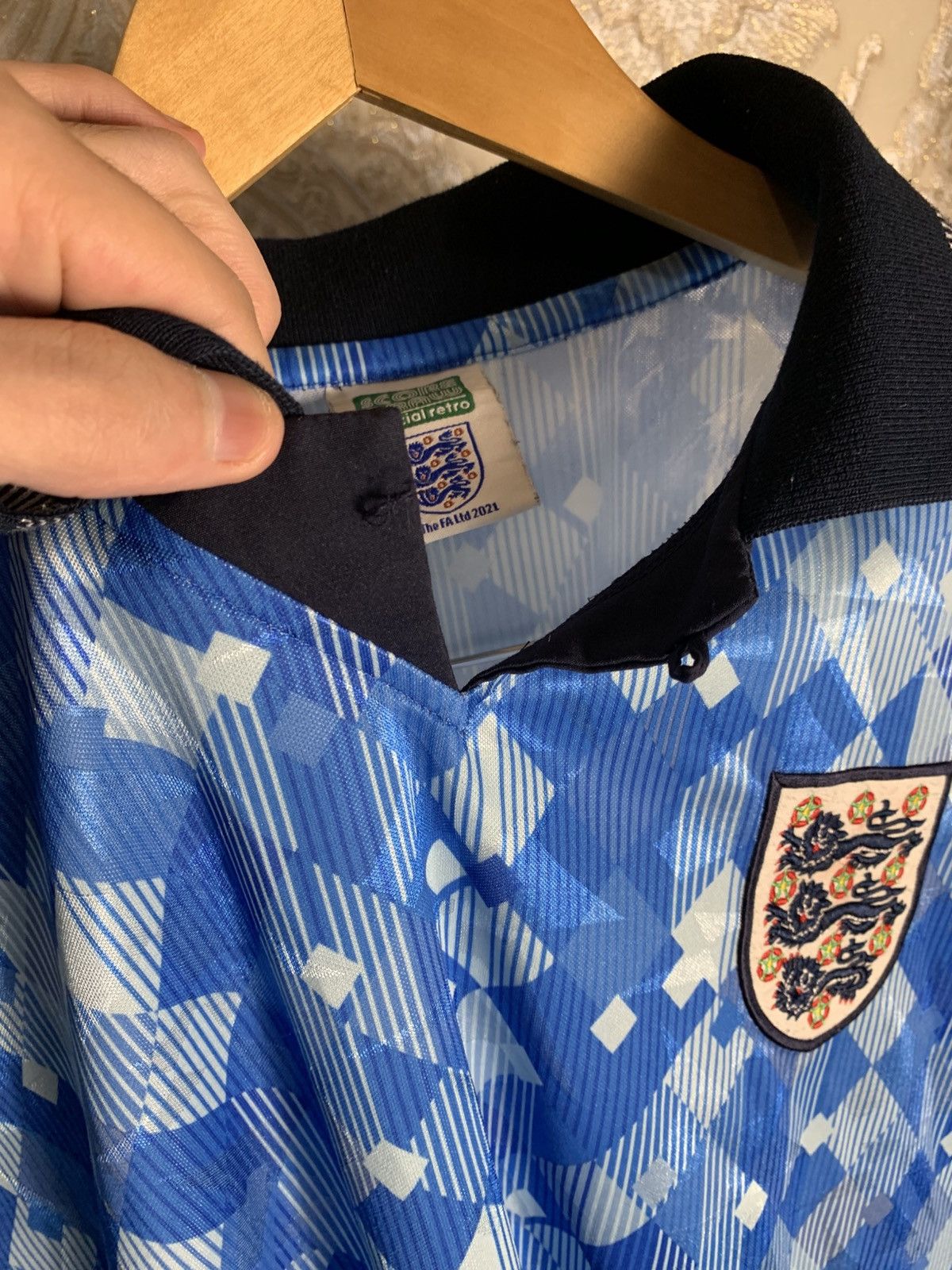 Vintage VERY RARE UMBRO ENGLAND RETRO SOCCER JERSEY MANCHESTER 90s Size US L / EU 52-54 / 3 - 3 Thumbnail