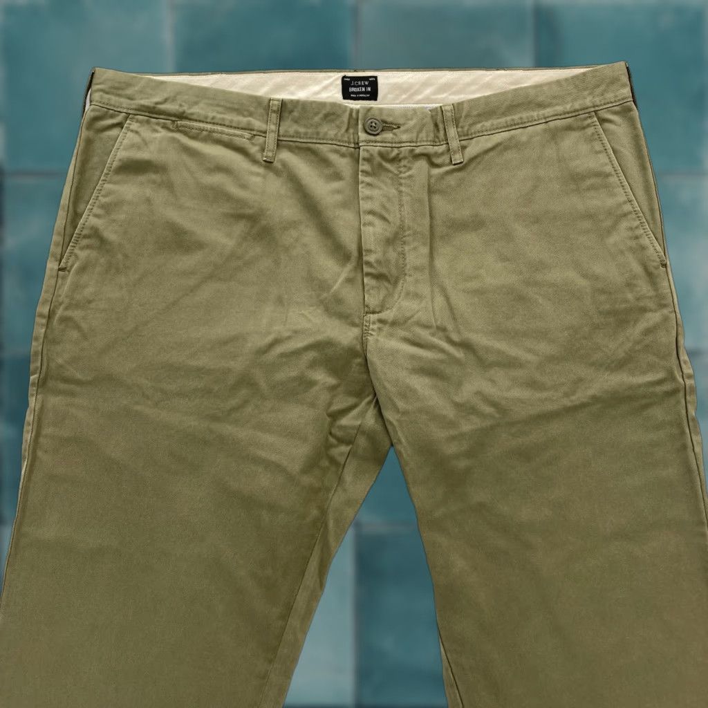 J.Crew J.Crew 484 Broken In Pants Mens 38x32 Slim Fit Straight Leg Green Preppy Casual Size US 38 / EU 54 - 1 Thumbnail
