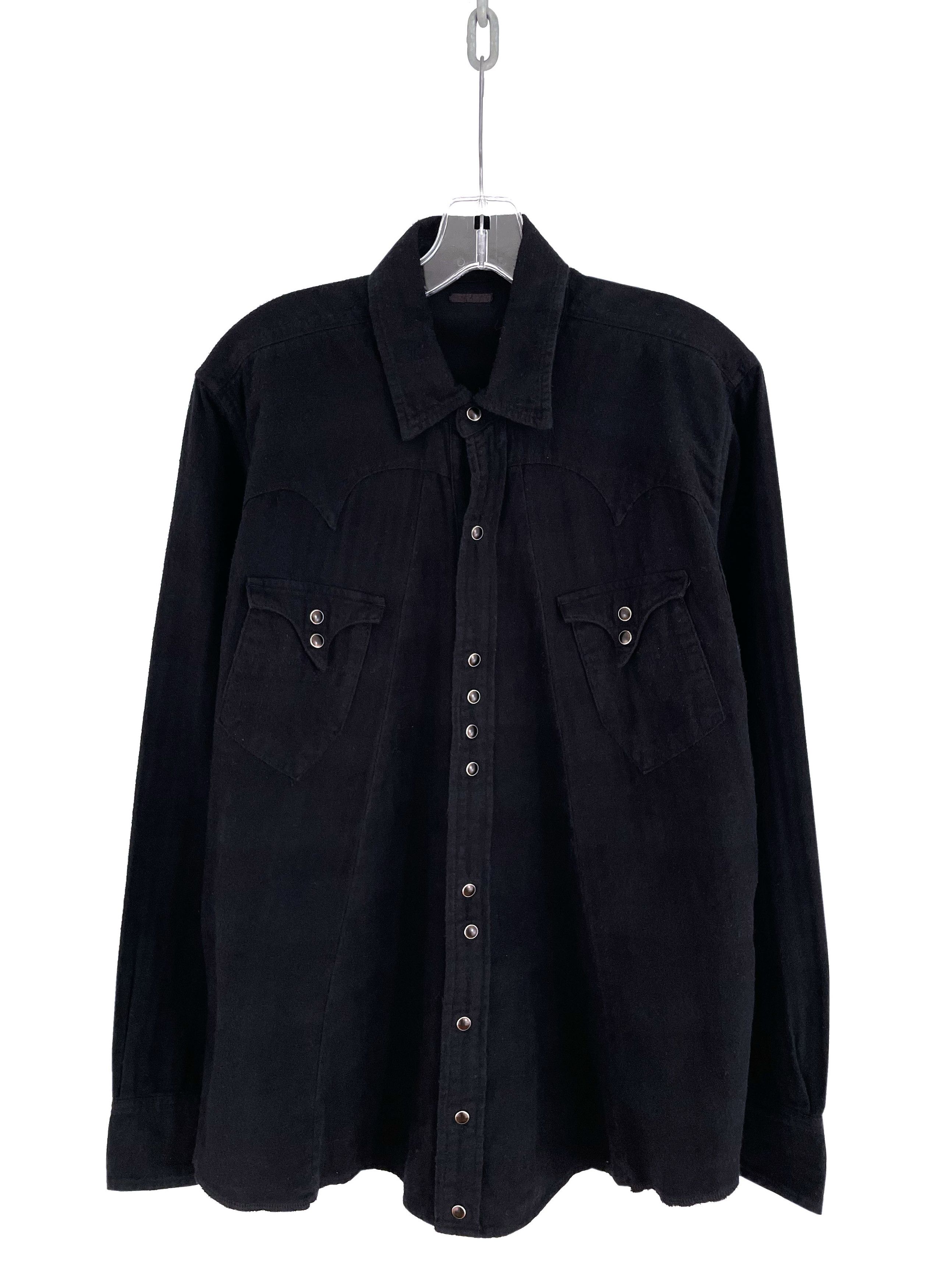 image of Kapital Flannel Shirt in Black, Men's (Size Large)