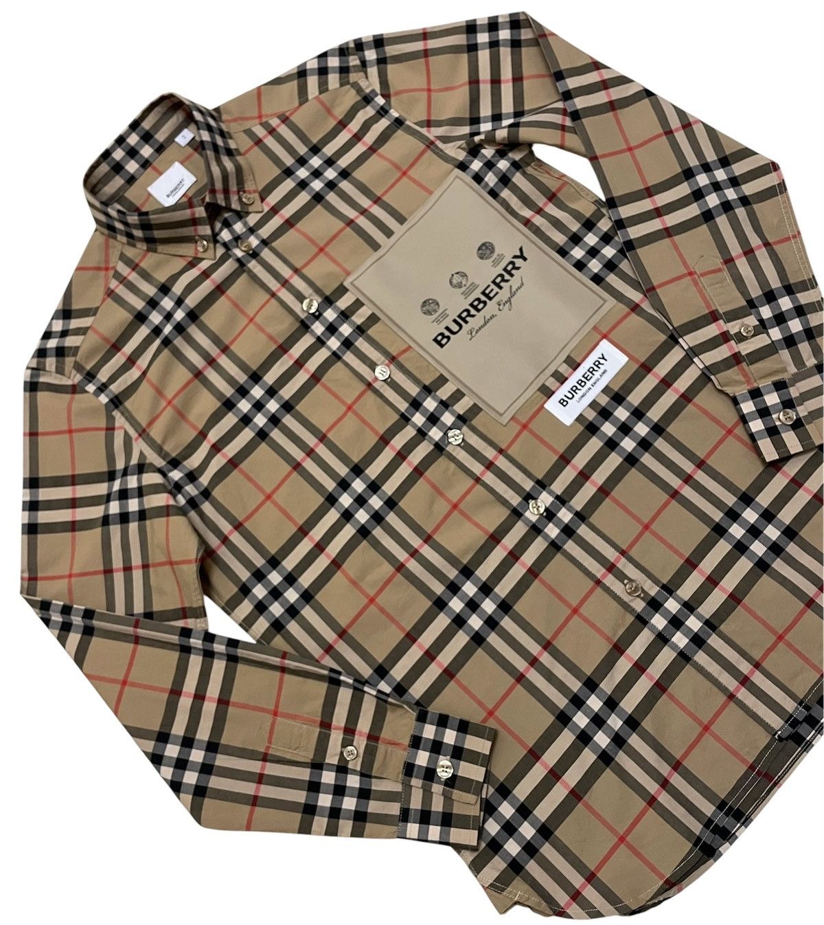 Burberry Burberry Label Applique Check Poplin Shirt Size US S / EU 44-46 / 1 - 2 Thumbnail