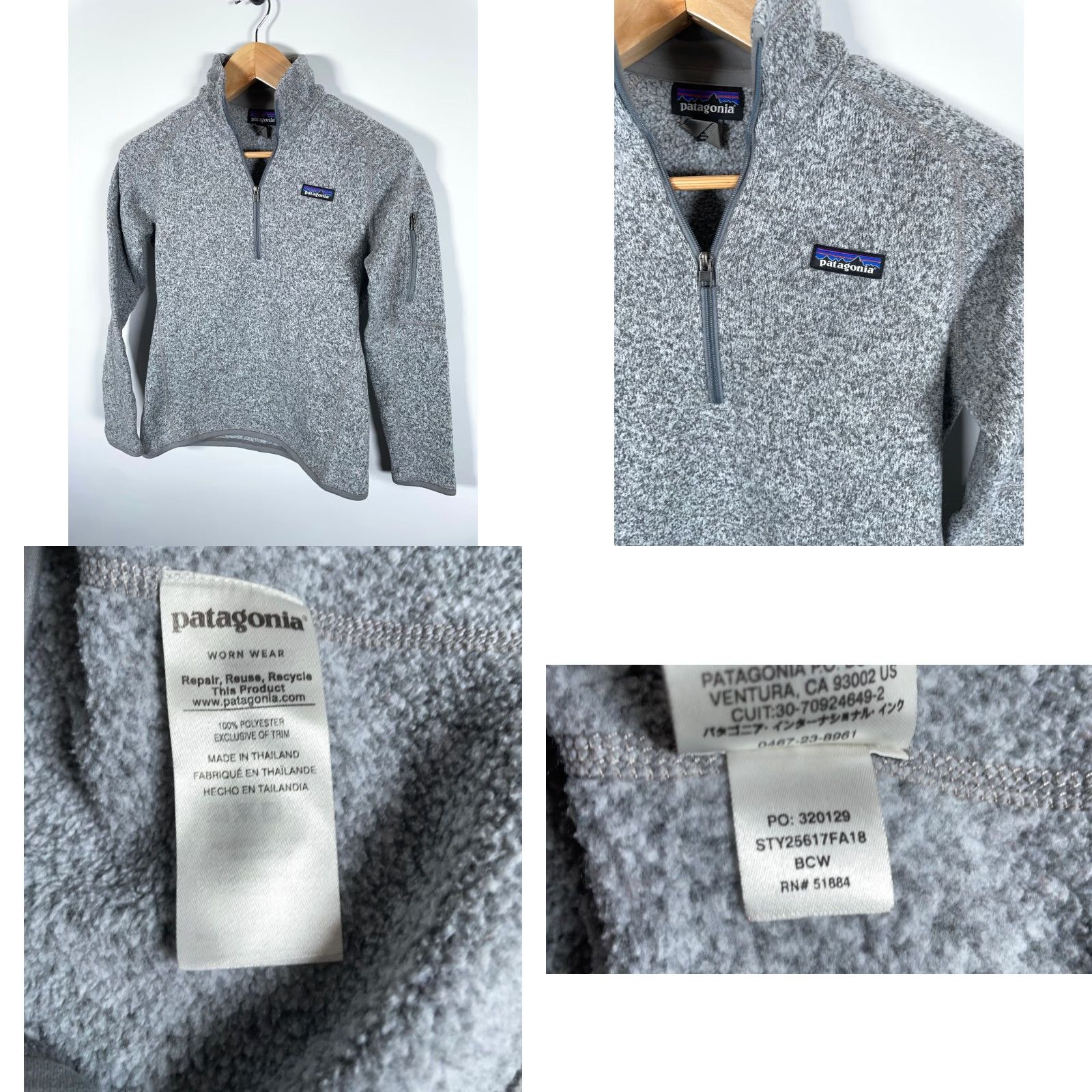 Patagonia Patagonia Better Sweater Women's Small Gray 1/4 Zip Fleece Pullover Jacket Obsolete: No Size S / US 4 / IT 40 - 8 Thumbnail