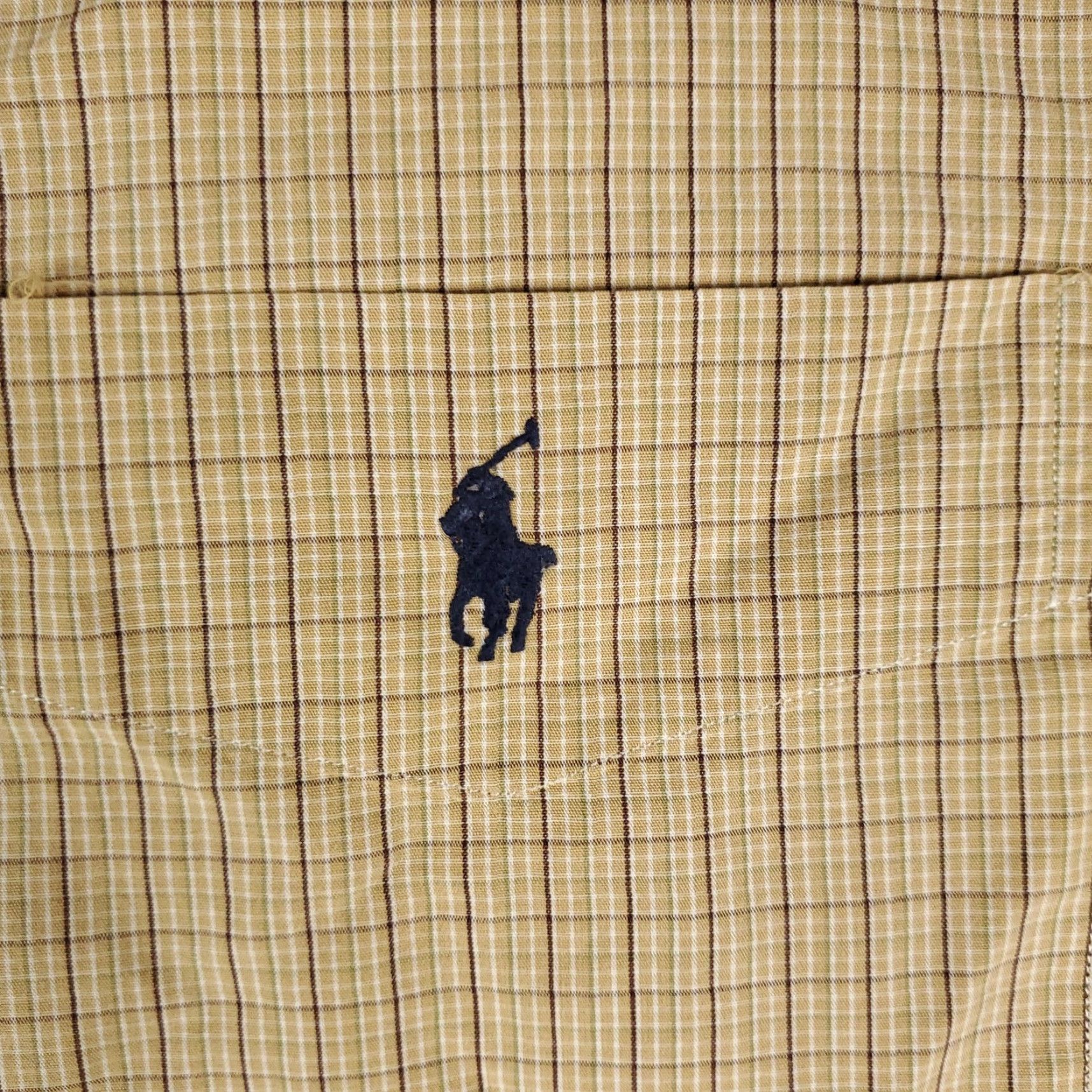 Ralph Lauren Ralph Lauren Shirt Mens 17 Brown Plaid Dress Button-Up Long Sleeve Size 17 Brown American Classic Modern Vintage? (Wait) Size 46R - 3 Thumbnail