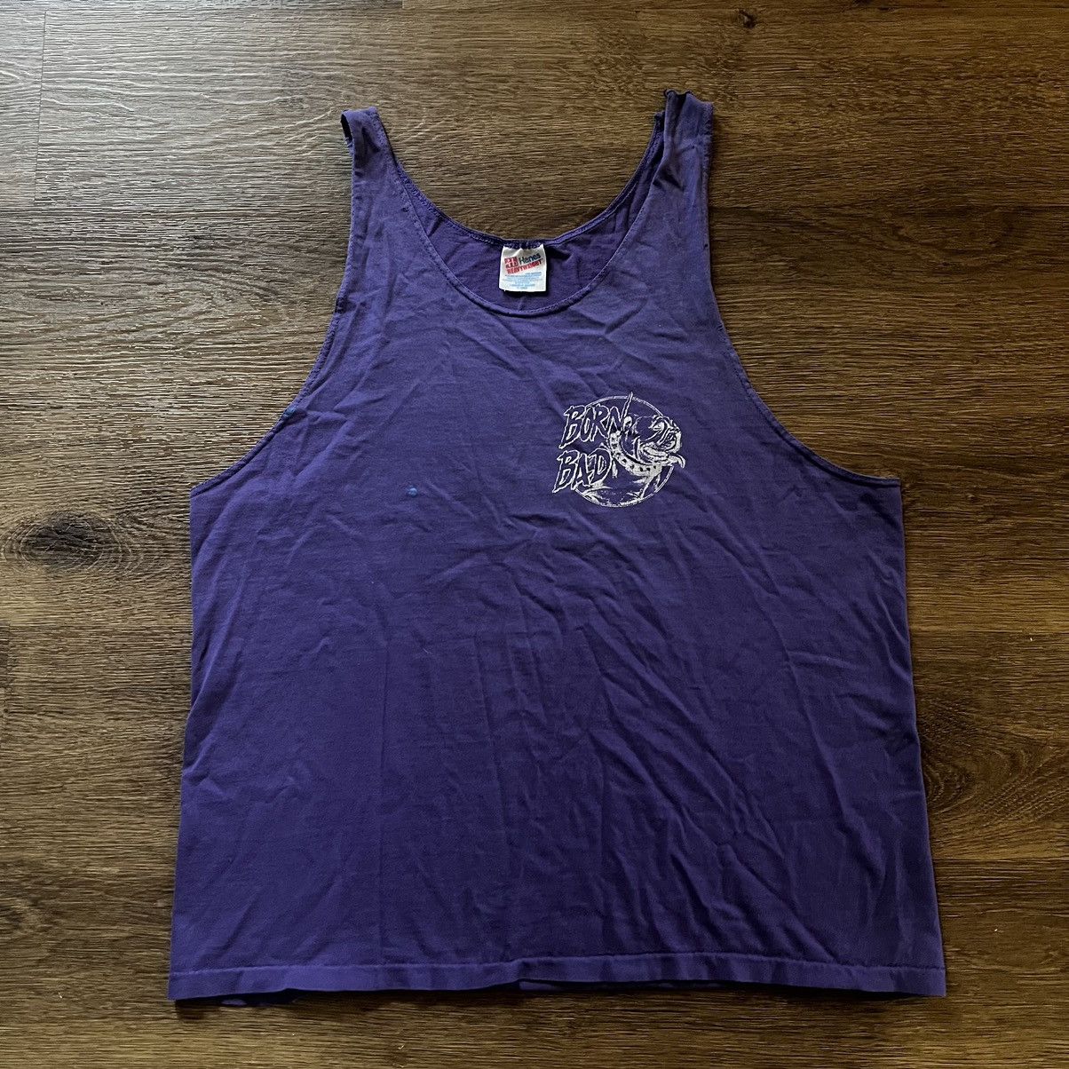 Vintage Vintage Purple Born Bad Tank Top Size US XL / EU 56 / 4 - 1 Thumbnail