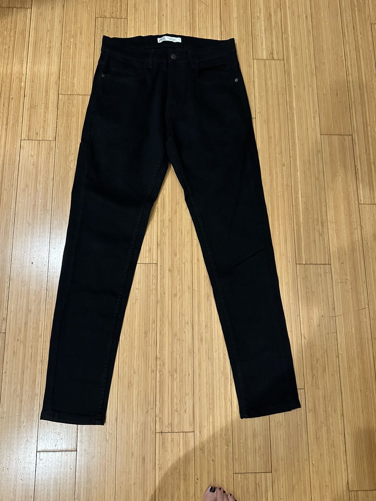 Zara Zara Black Slim Straight Jeans Size 31 Stretch Minimal Size US 31 - 6 Thumbnail