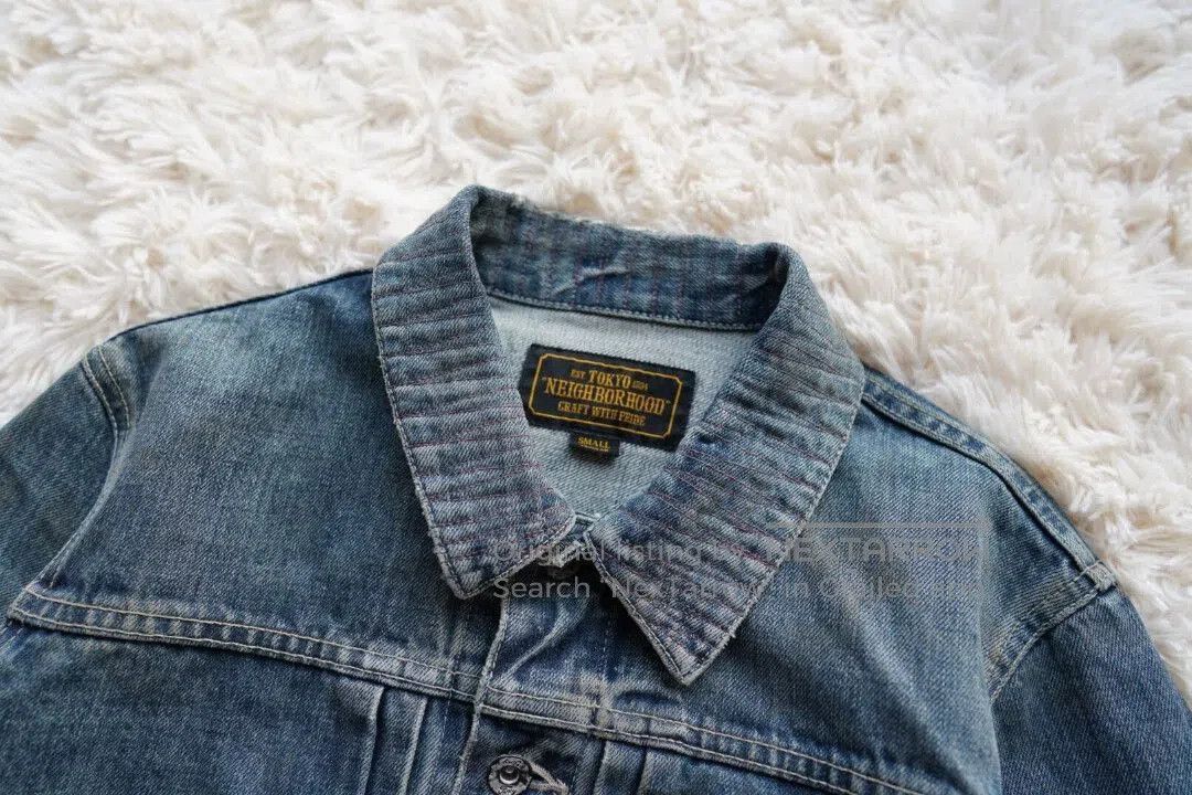 Neighborhood Blue Denim Jacket with Button Front and Pockets - Size S. Size US S / EU 44-46 / 1 - 7 Thumbnail