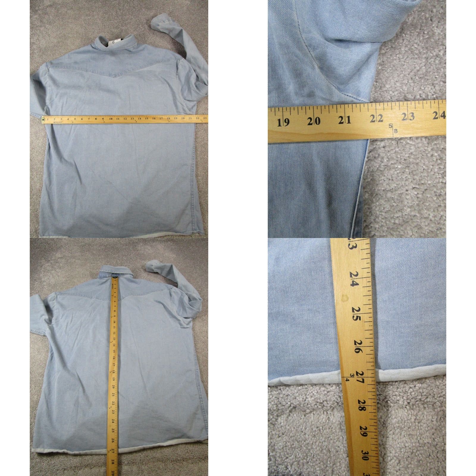 Vintage COLLUSION Shirt Mens S Cotton Denim Button Up Collared Long Sleeve Pockets Blue Vintage: No (adjusted within constraints) Size US S / EU 44-46 / 1 - 8 Thumbnail